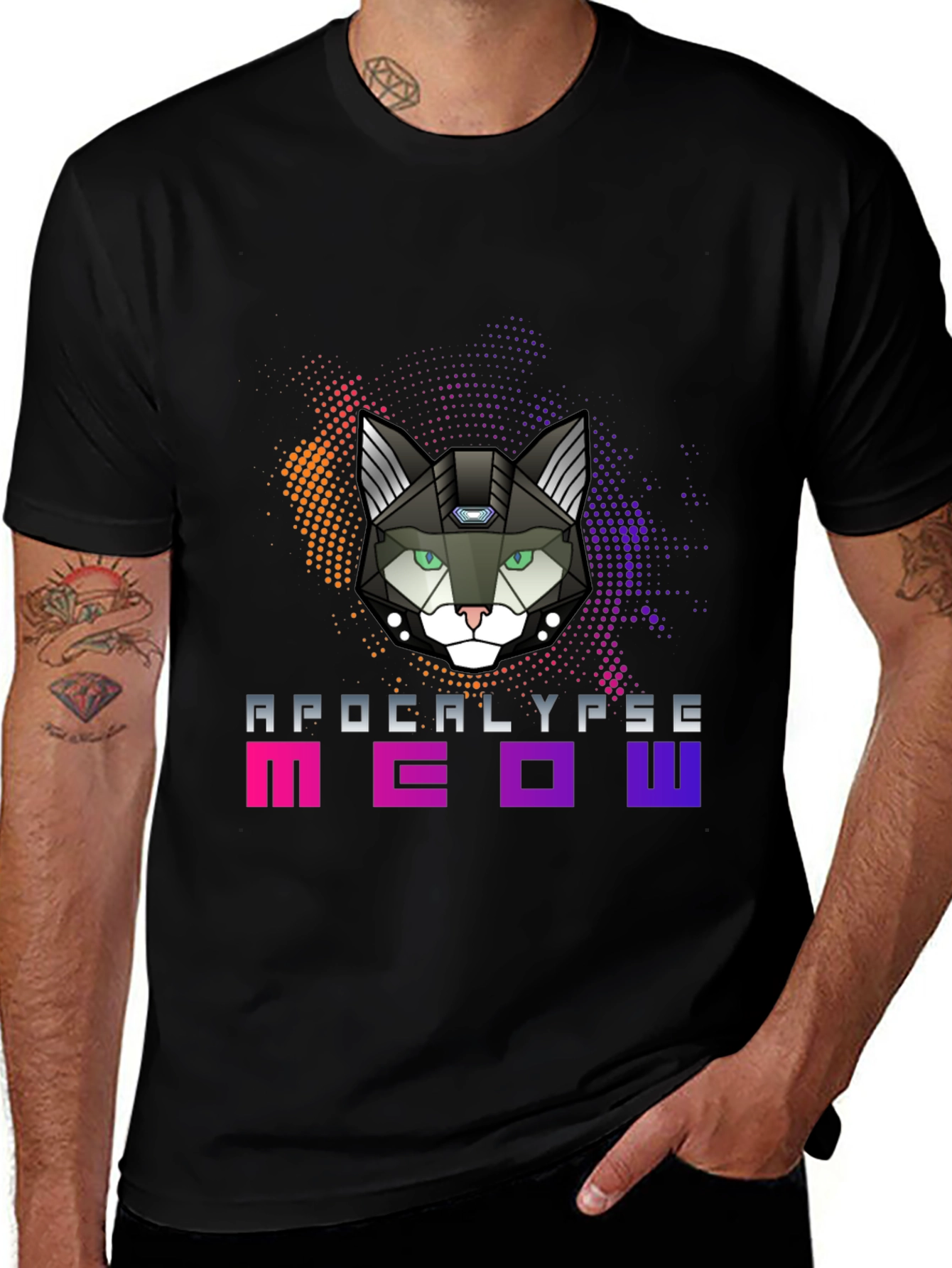 Apocalypse Meow T-Shirt - Futuristic Cat Design