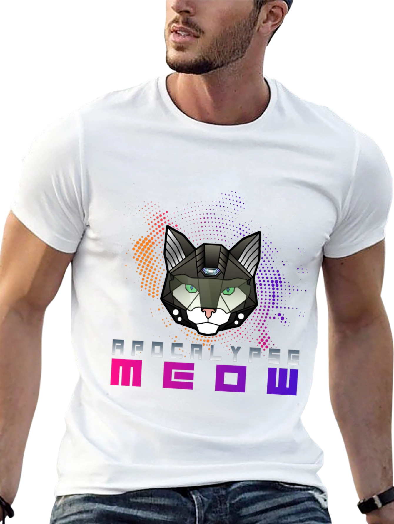 Apocalypse Meow T-Shirt - Futuristic Cat Design