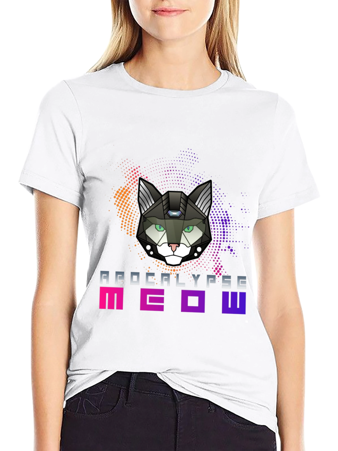 Apocalypse Meow T-Shirt - Futuristic Cat Design