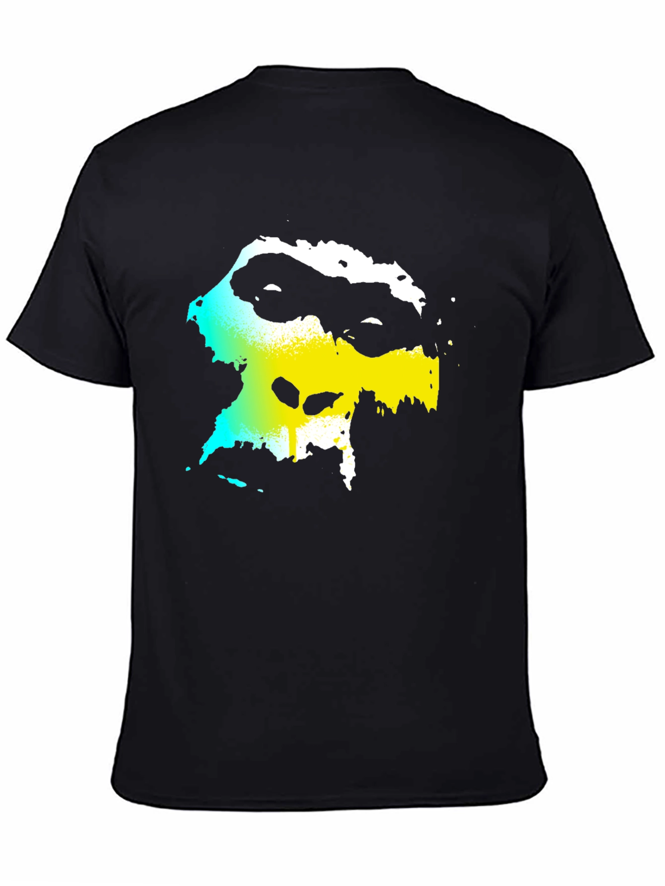 Abstract Face Graphic Black Tee