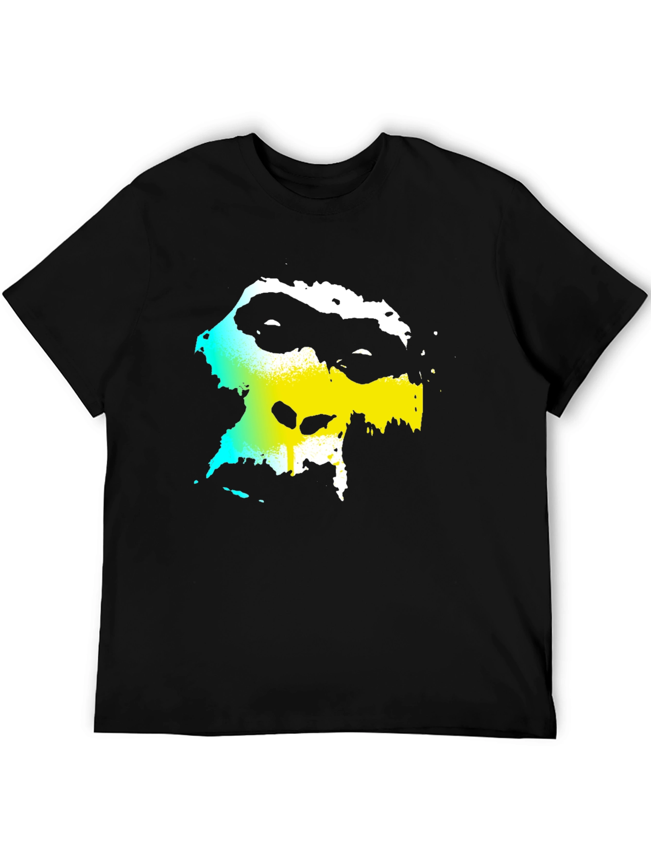Abstract Face Graphic Black Tee
