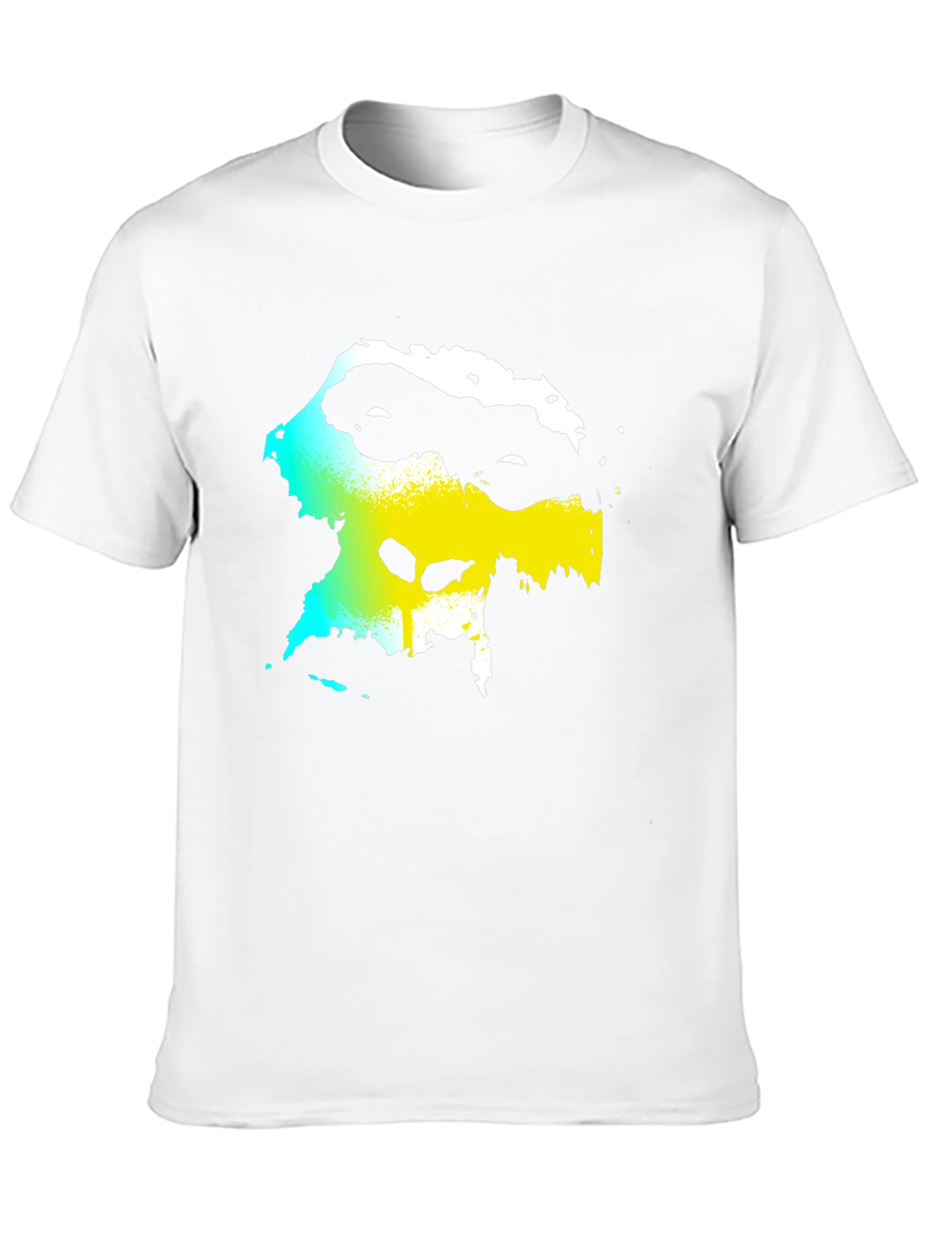 Abstract Face Graphic Black Tee