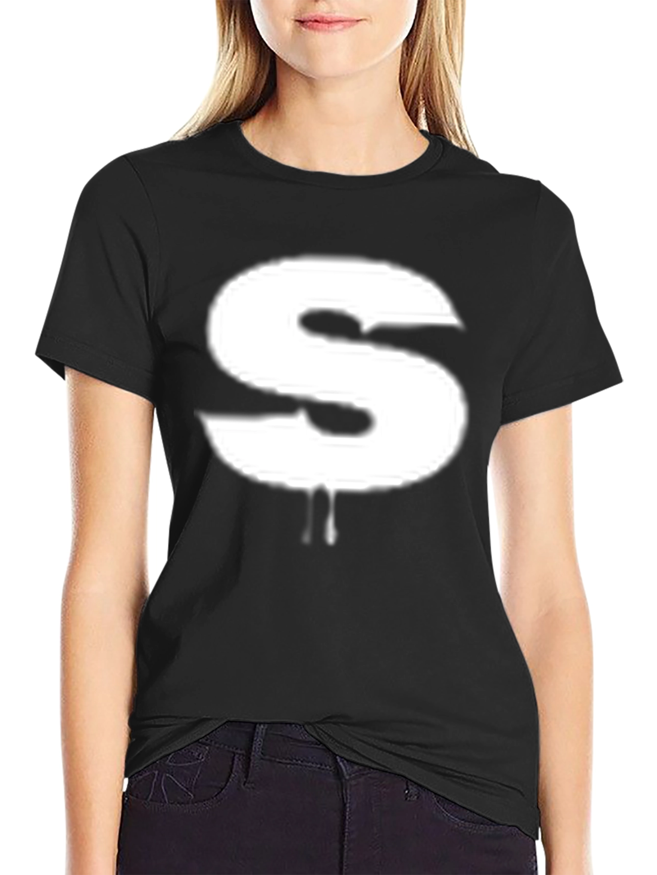 Statement S Graphic Tee - Black