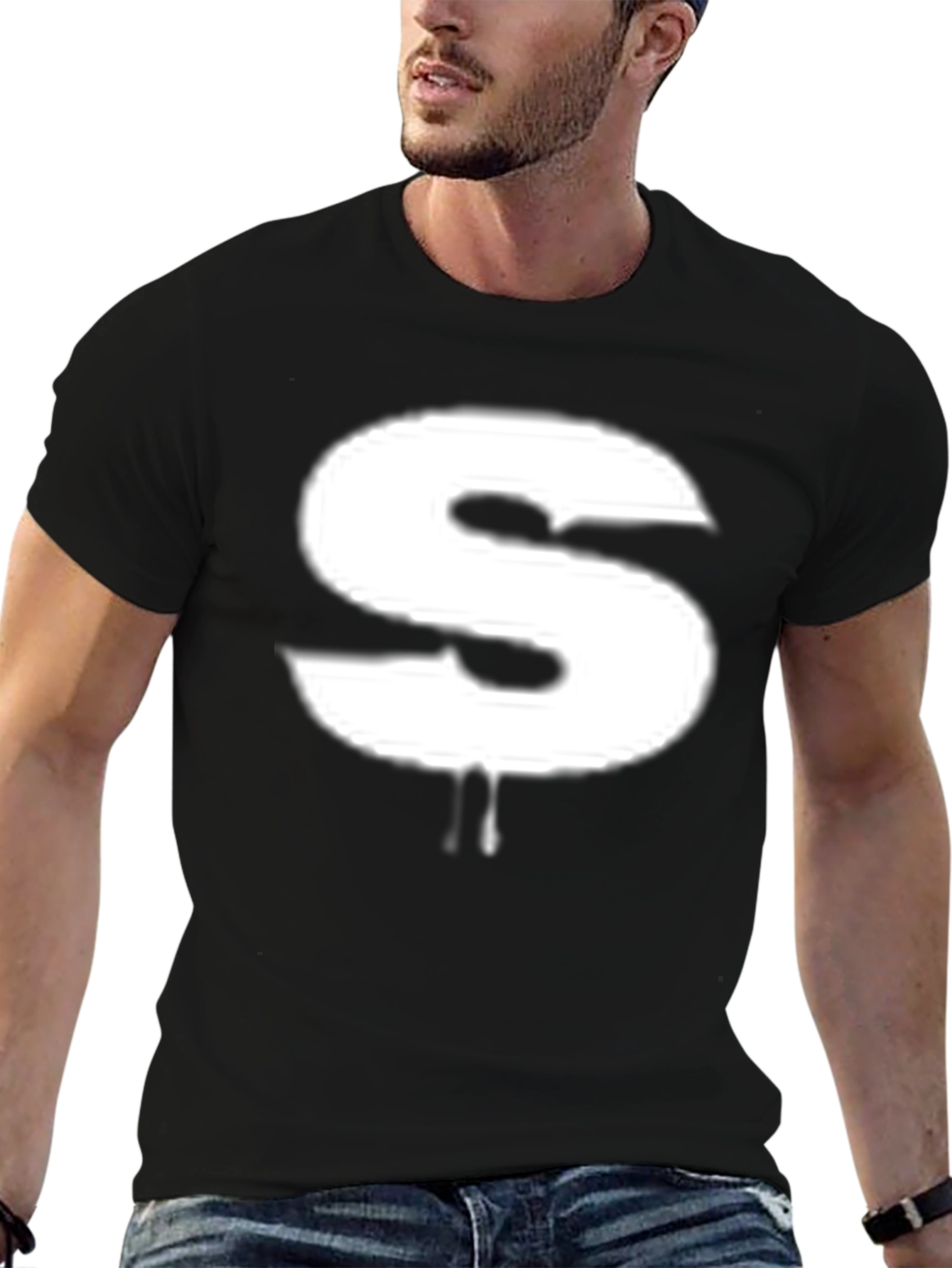 Statement S Graphic Tee - Black