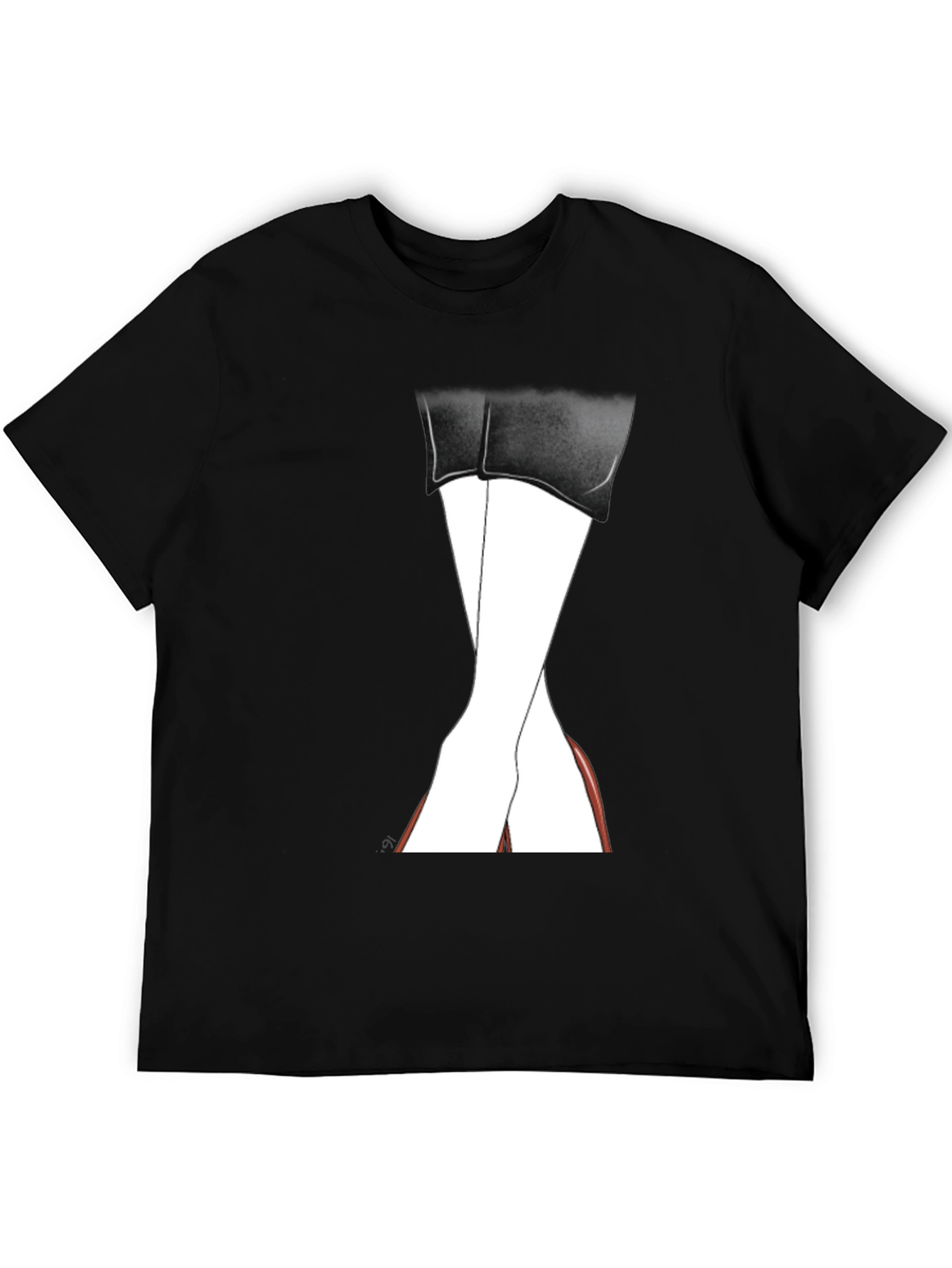 Stylish Leg Graphic Tee - Unisex Black T-Shirt