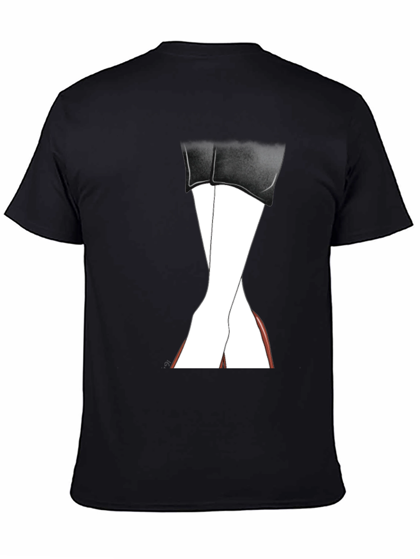 Stylish Leg Graphic Tee - Unisex Black T-Shirt