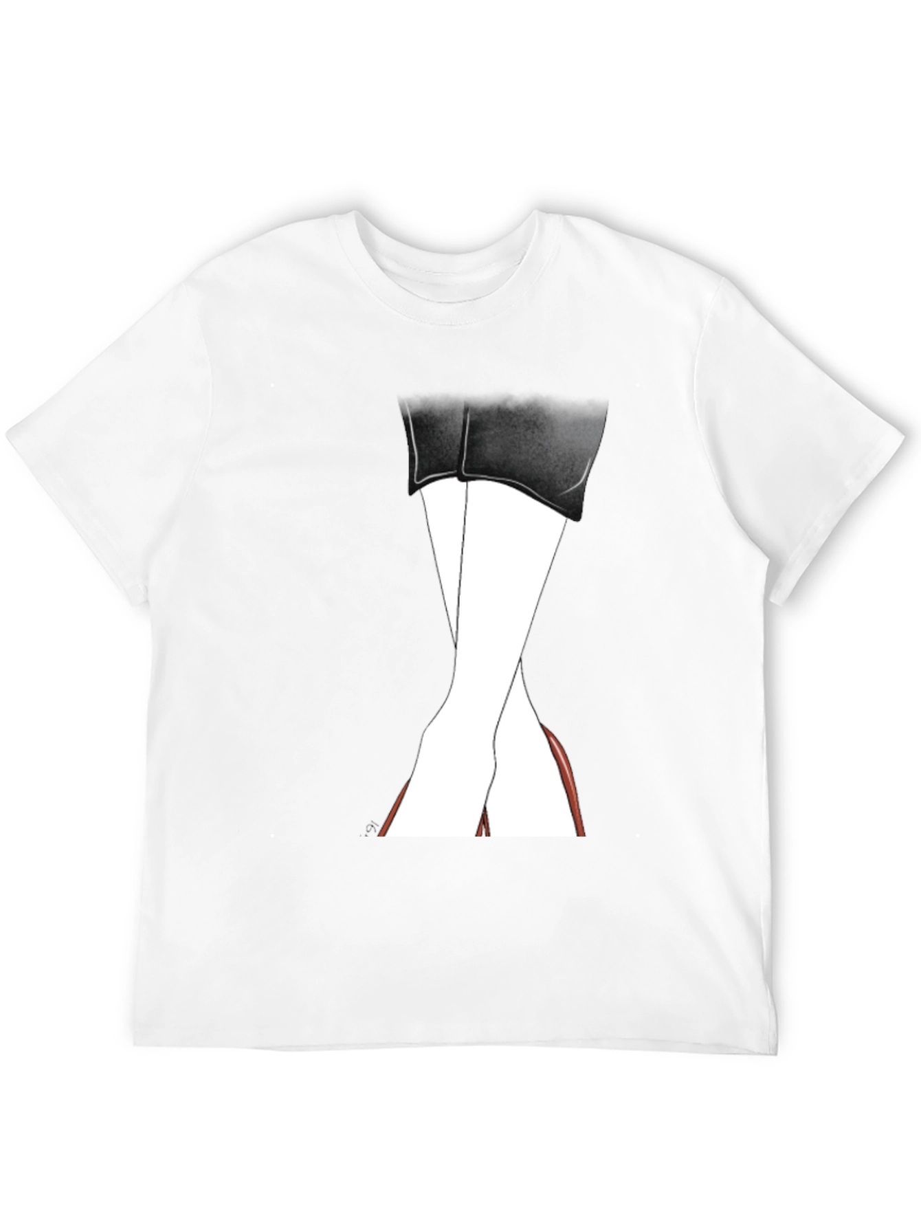 Stylish Leg Graphic Tee - Unisex Black T-Shirt
