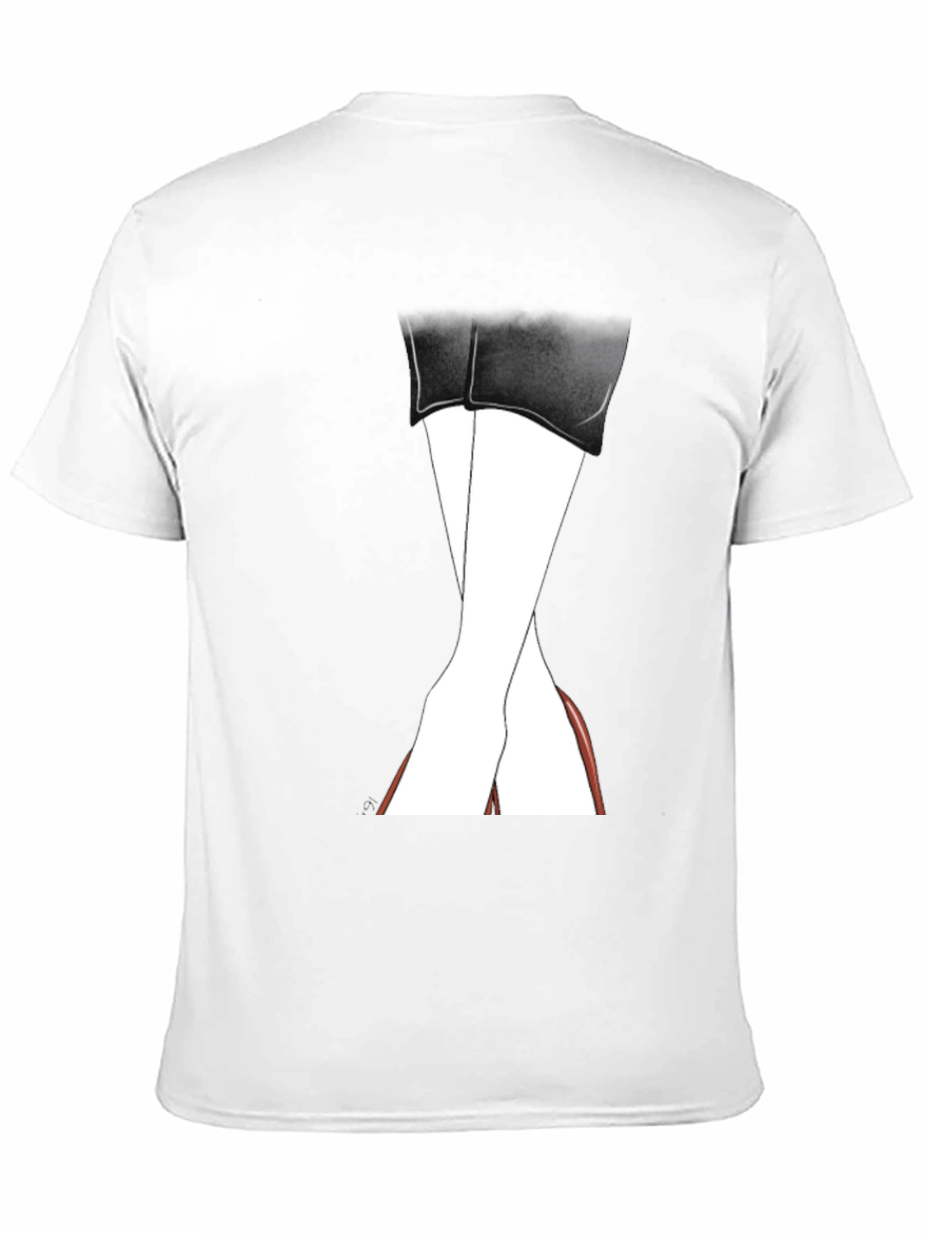 Stylish Leg Graphic Tee - Unisex Black T-Shirt