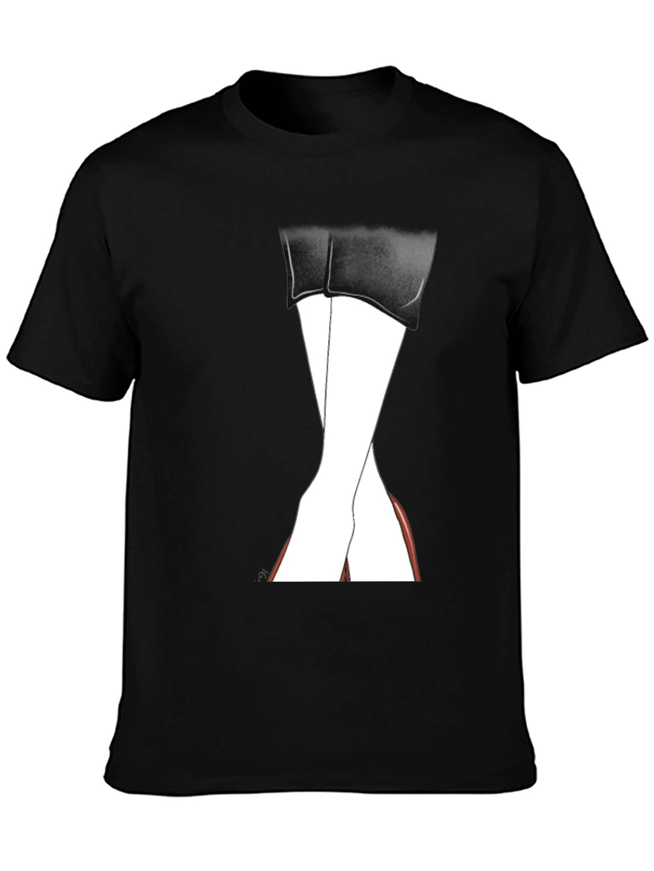 Stylish Leg Graphic Tee - Unisex Black T-Shirt