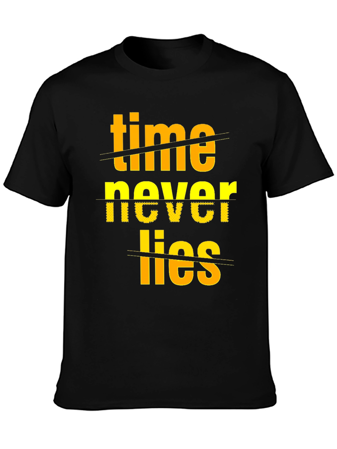 Time Never Lies Graphic Print Crew Neck T-Shirt
