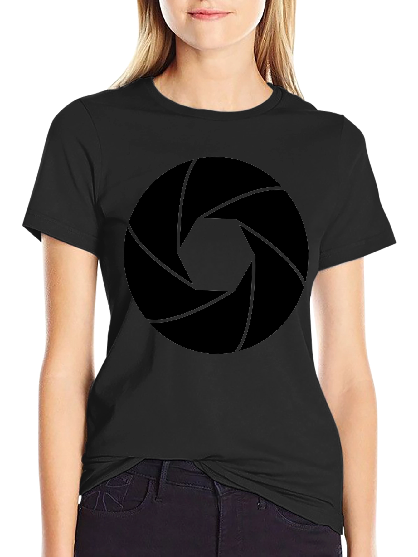 Aperture Lens Graphic Tee - Black Cotton Blend