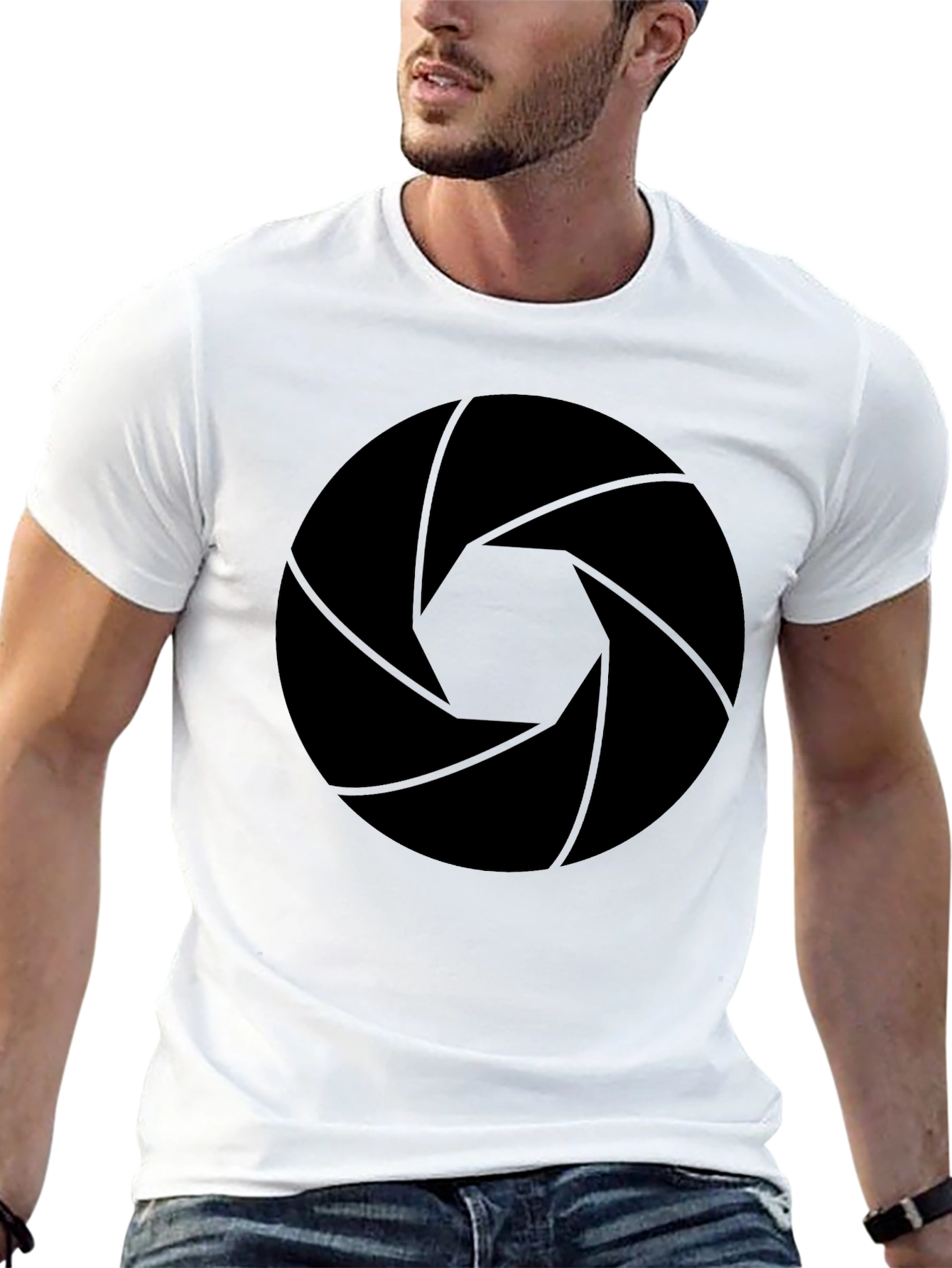 Aperture Lens Graphic Tee - Black Cotton Blend