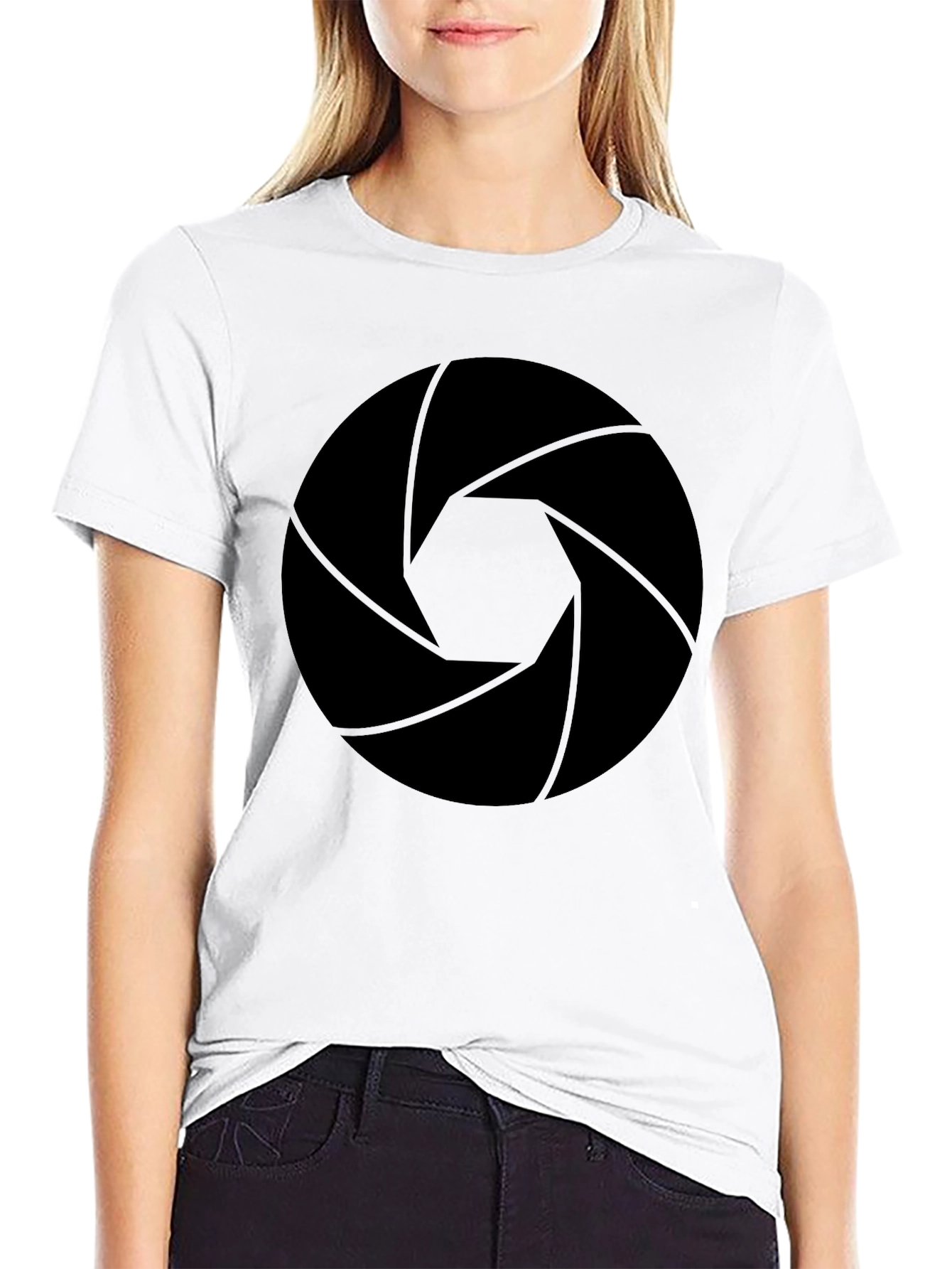 Aperture Lens Graphic Tee - Black Cotton Blend