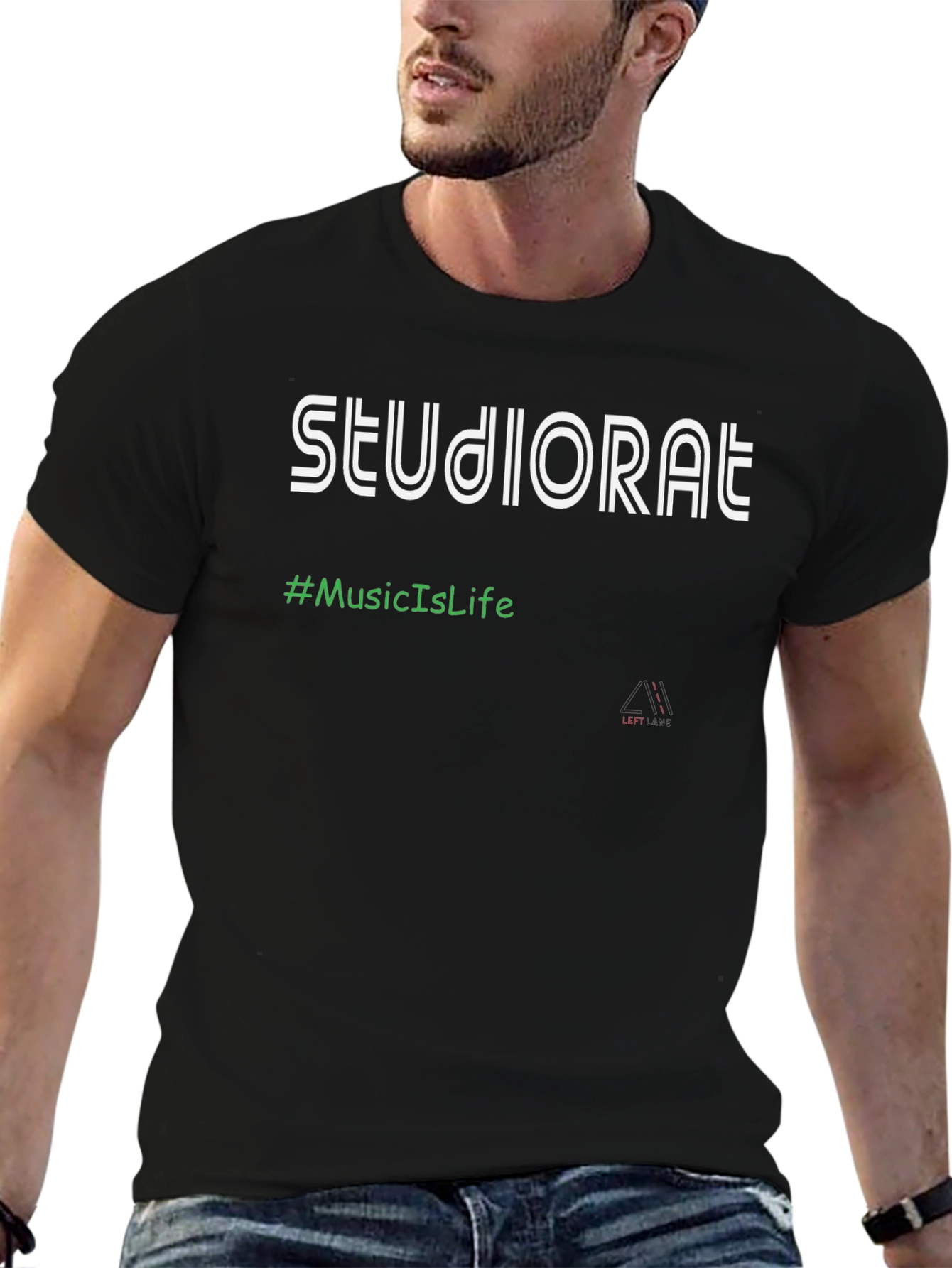 Studiorat #MusicIsLife Graphic T-Shirt - Black