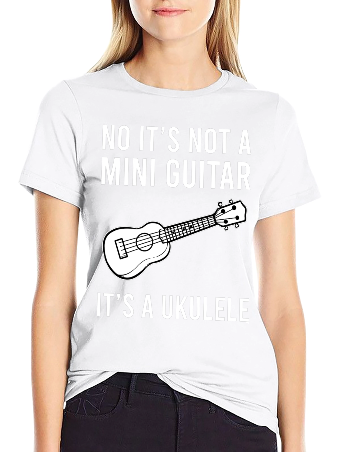 Ukulele Humor T-Shirt: Not a Mini Guitar!