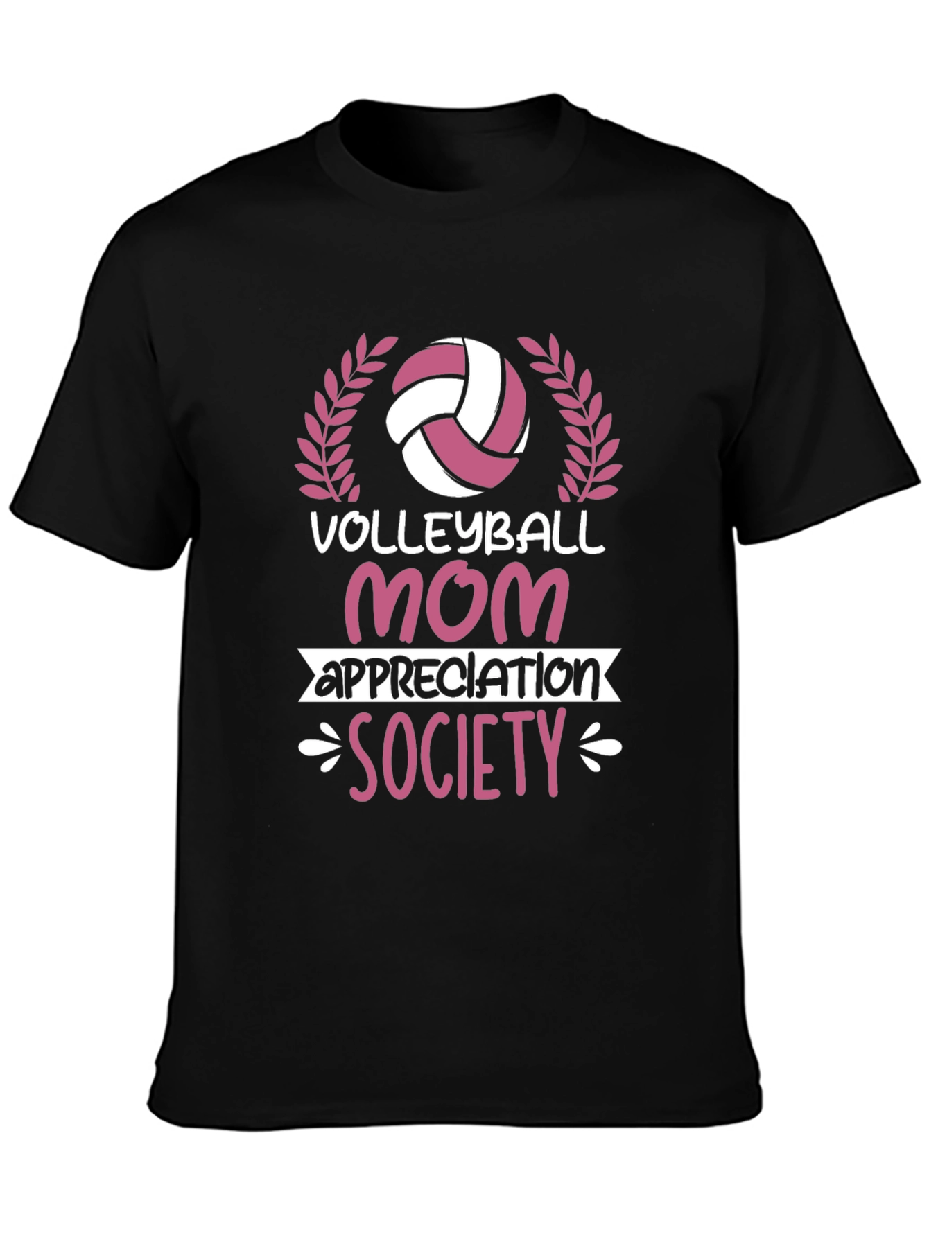 Volleyball Mom Appreciation Society Black T-Shirt