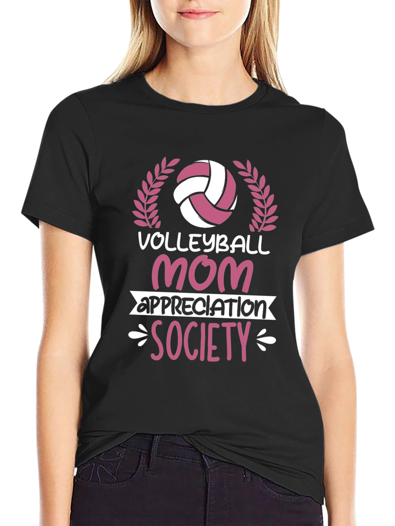 Volleyball Mom Appreciation Society Black T-Shirt