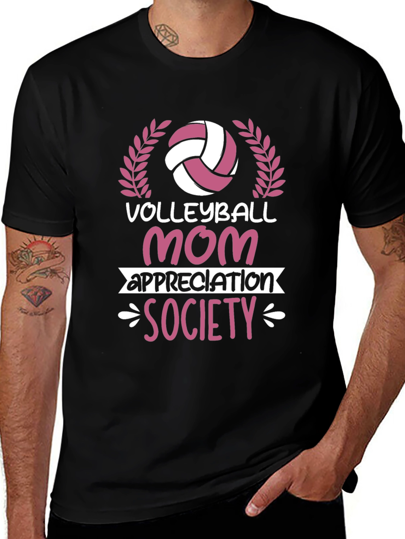 Volleyball Mom Appreciation Society Black T-Shirt