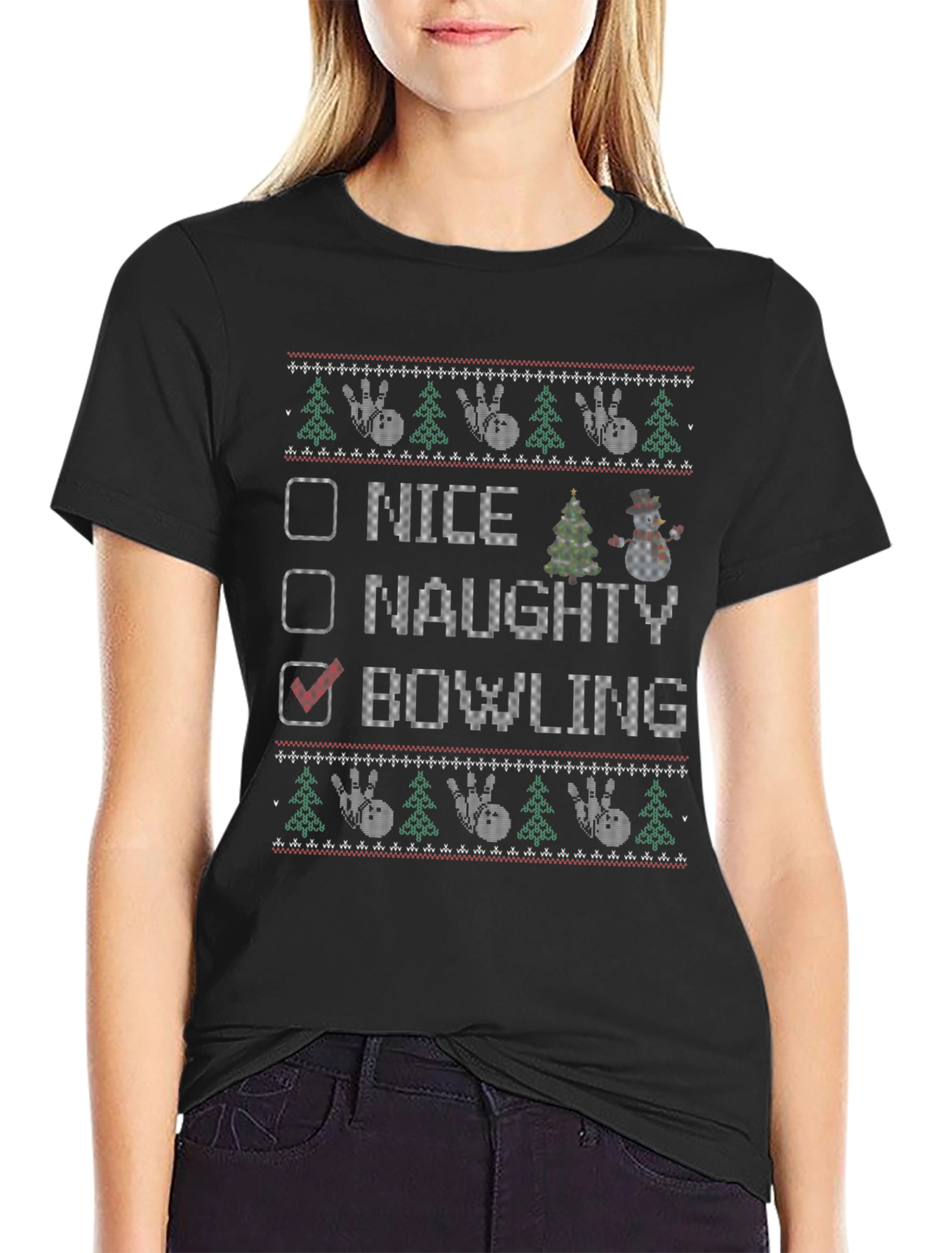 Bowling Ugly Christmas Sweater T-Shirt