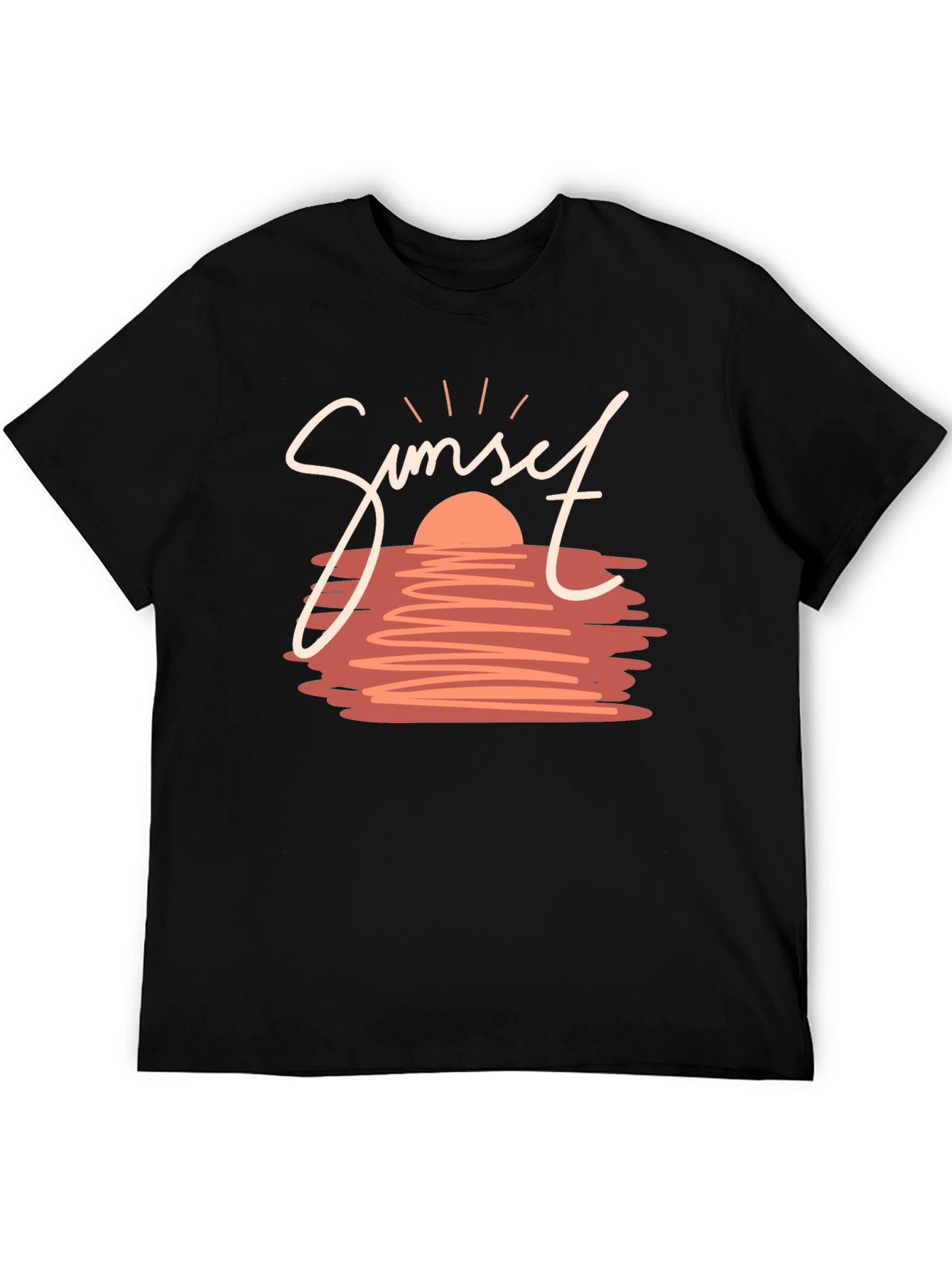 Sunset Graphic Tee - Stylish Black T-Shirt
