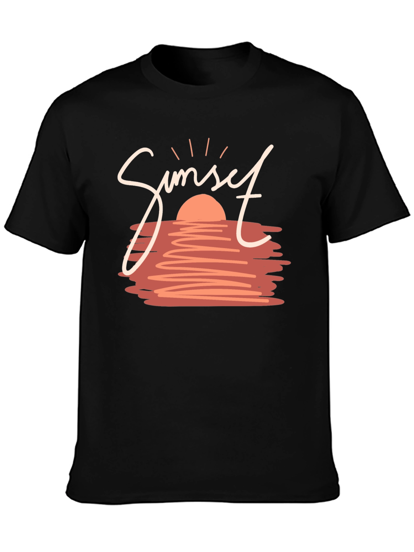 Sunset Graphic Tee - Stylish Black T-Shirt