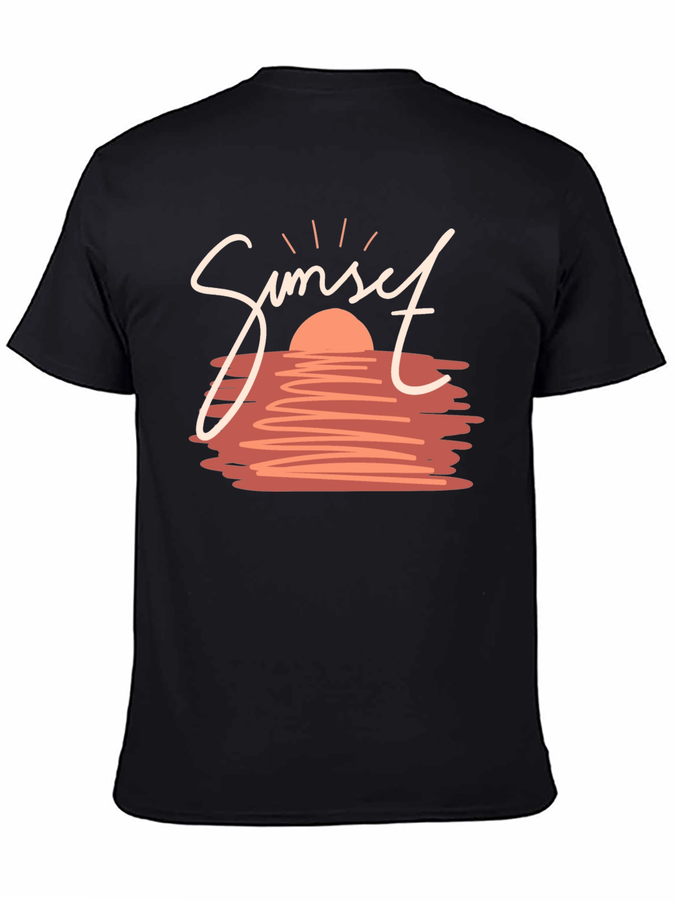 Sunset Graphic Tee - Stylish Black T-Shirt