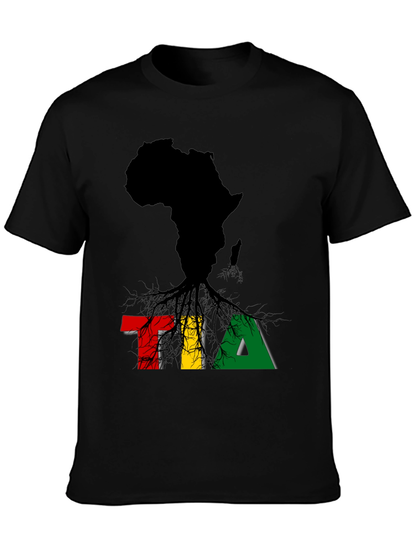 Africa Map TIA T-Shirt - Black Pride Tee