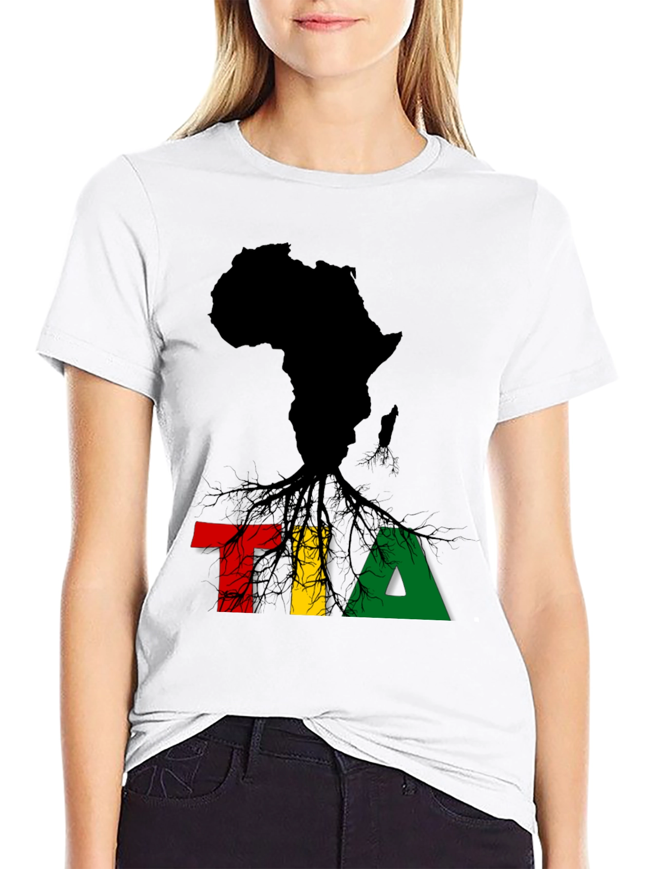 Africa Map TIA T-Shirt - Black Pride Tee