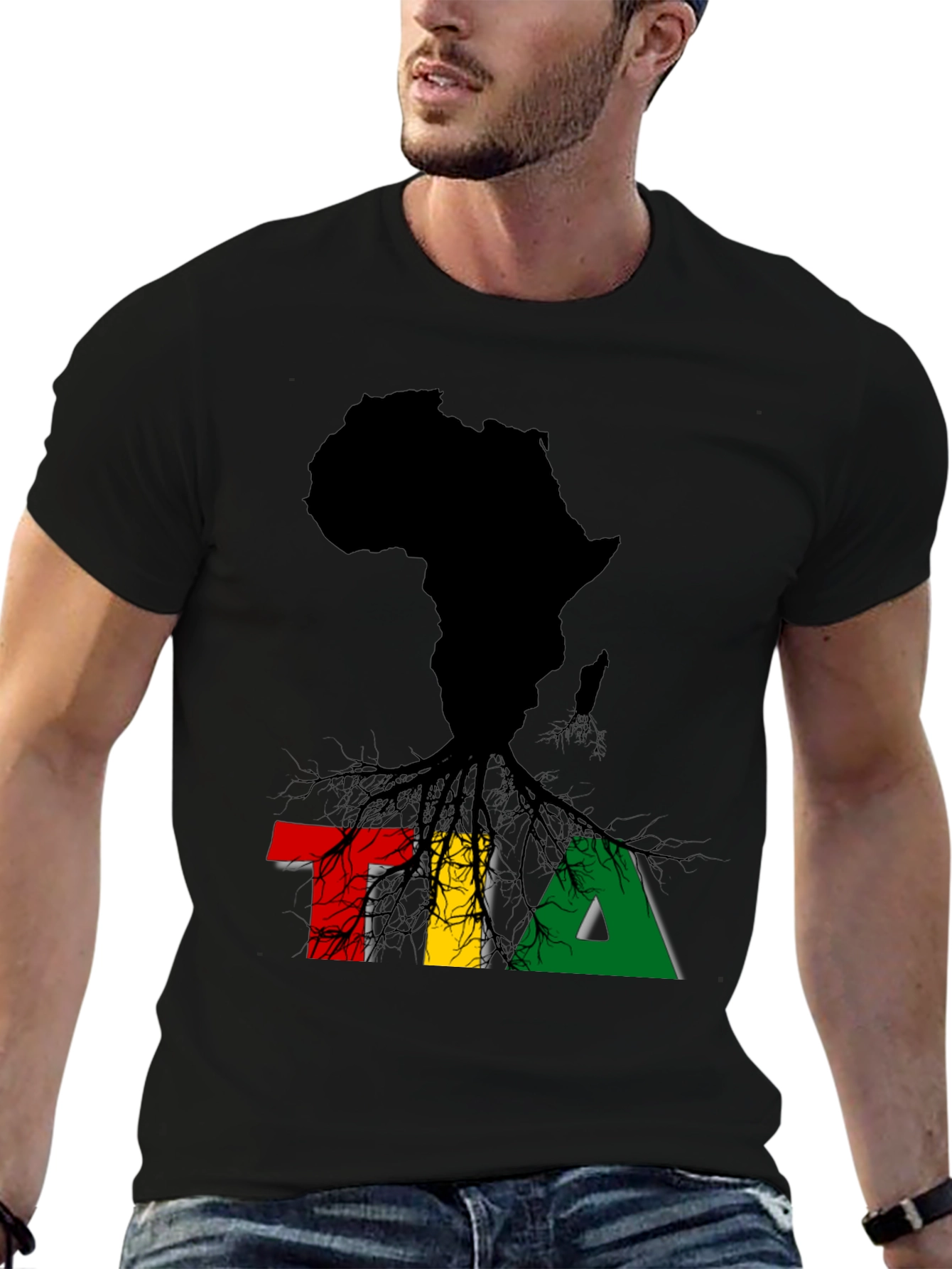 Africa Map TIA T-Shirt - Black Pride Tee