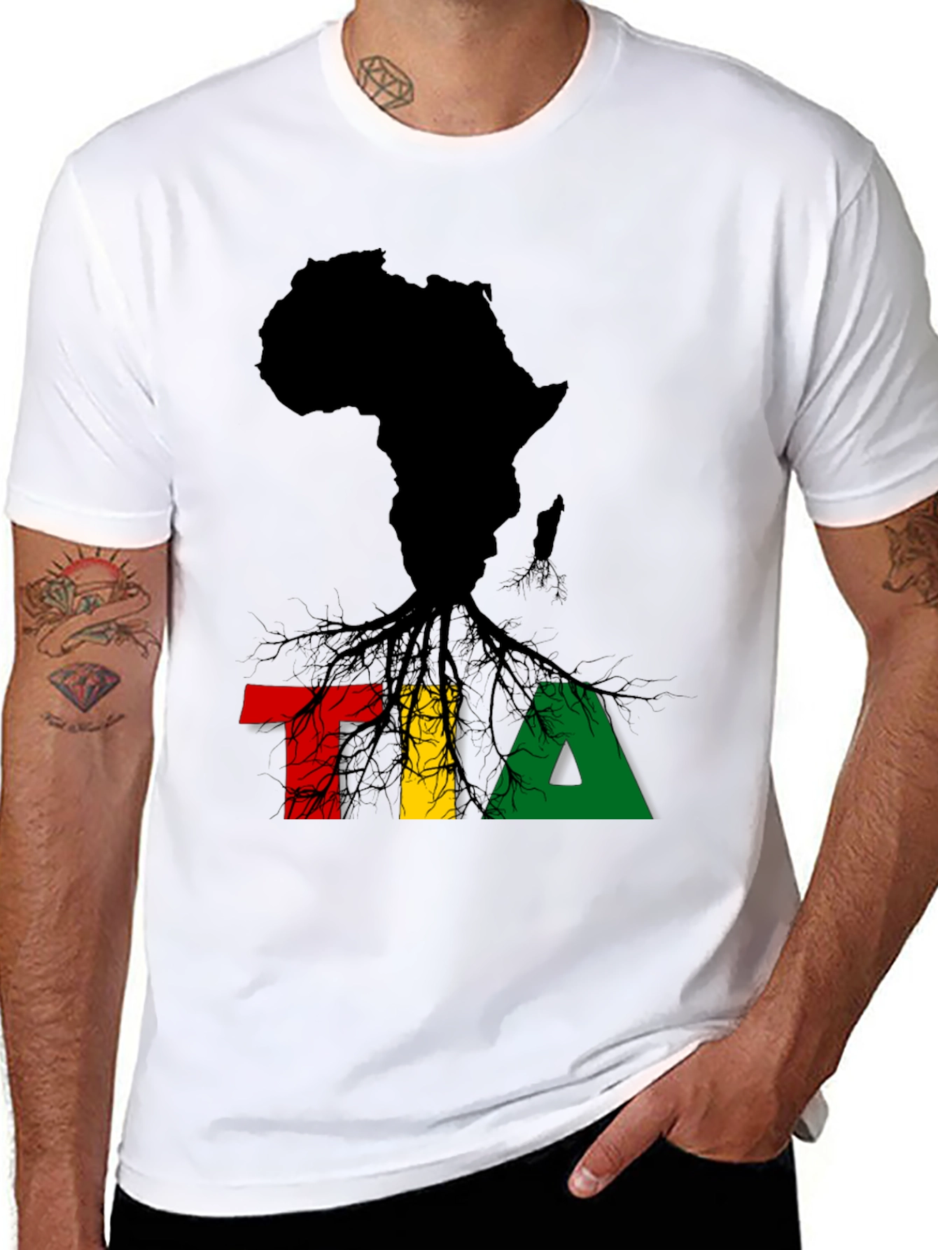 Africa Map TIA T-Shirt - Black Pride Tee