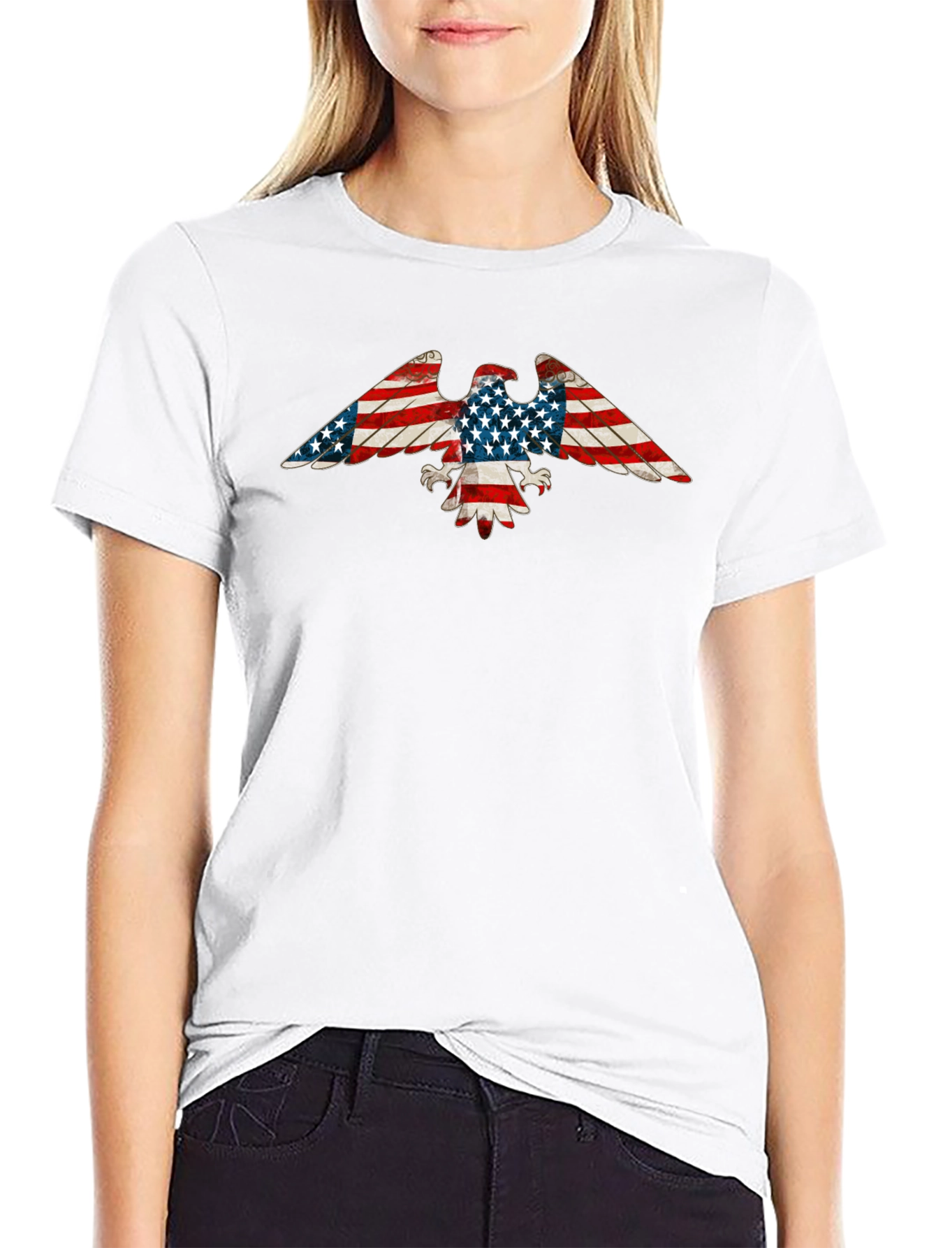 American Flag Eagle Graphic T-Shirt