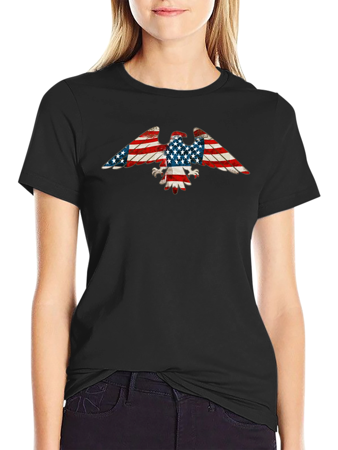 American Flag Eagle Graphic T-Shirt