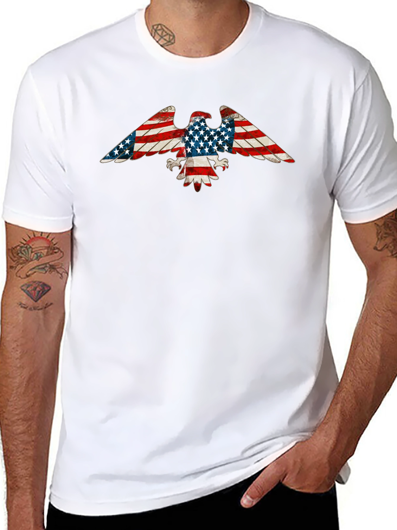 American Flag Eagle Graphic T-Shirt