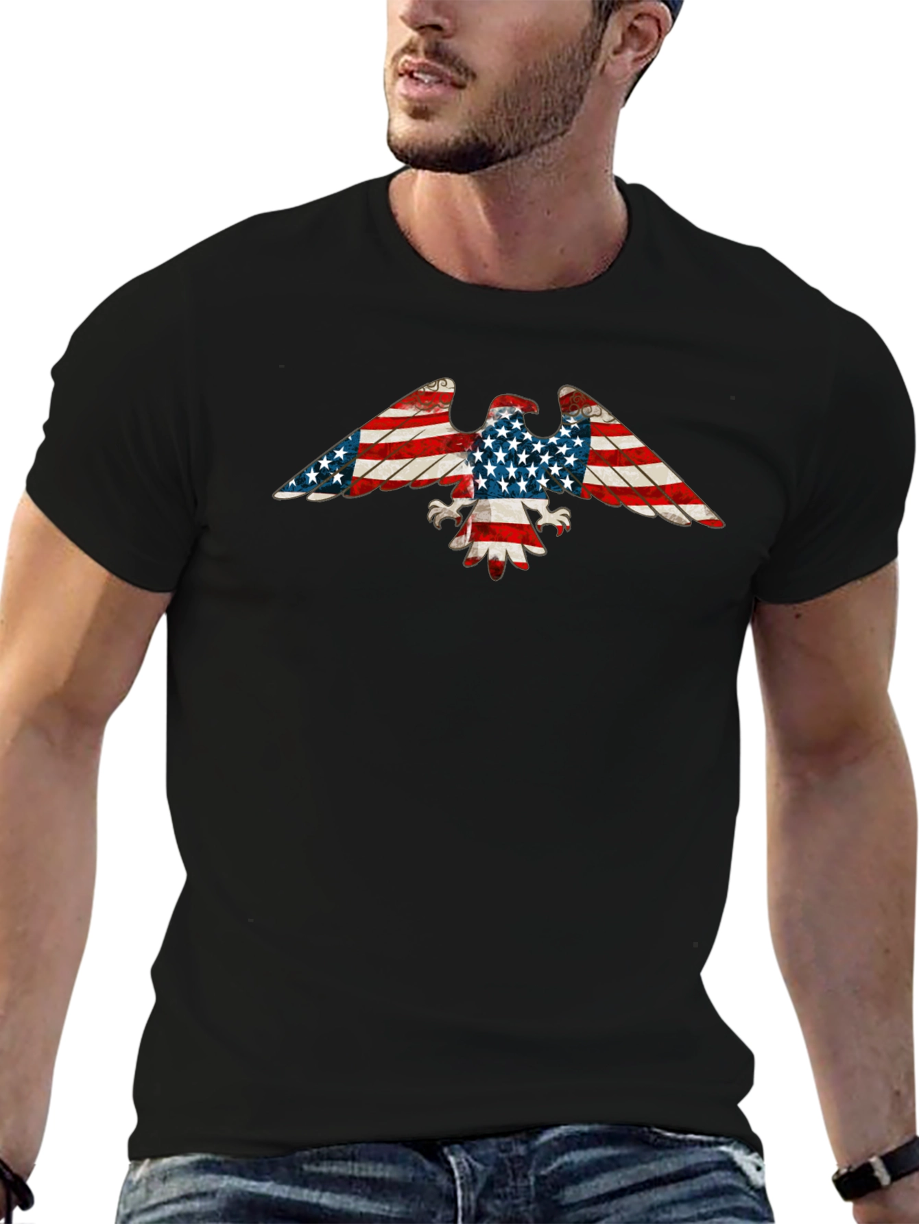 American Flag Eagle Graphic T-Shirt
