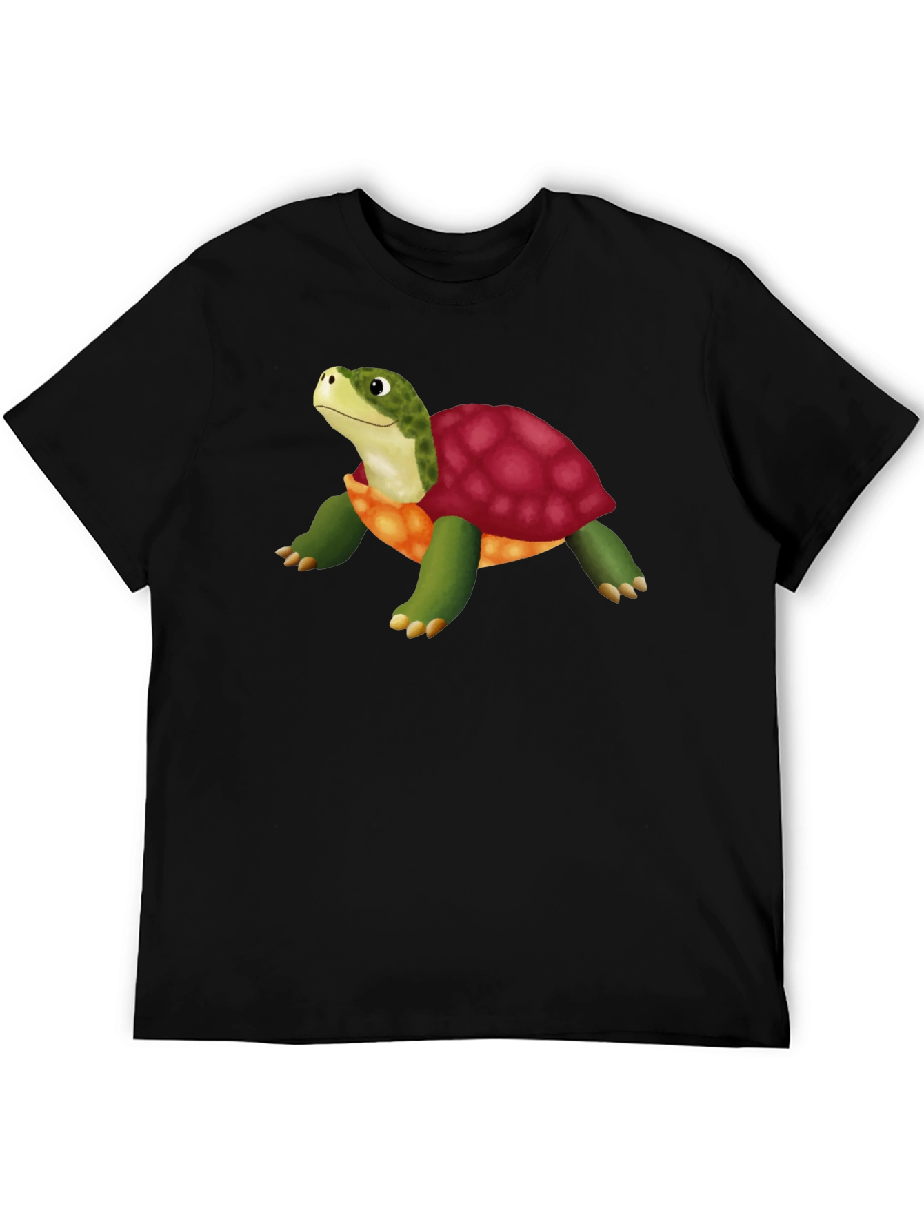 Cartoon Turtle Graphic T-Shirt - Stylish Black Tee
