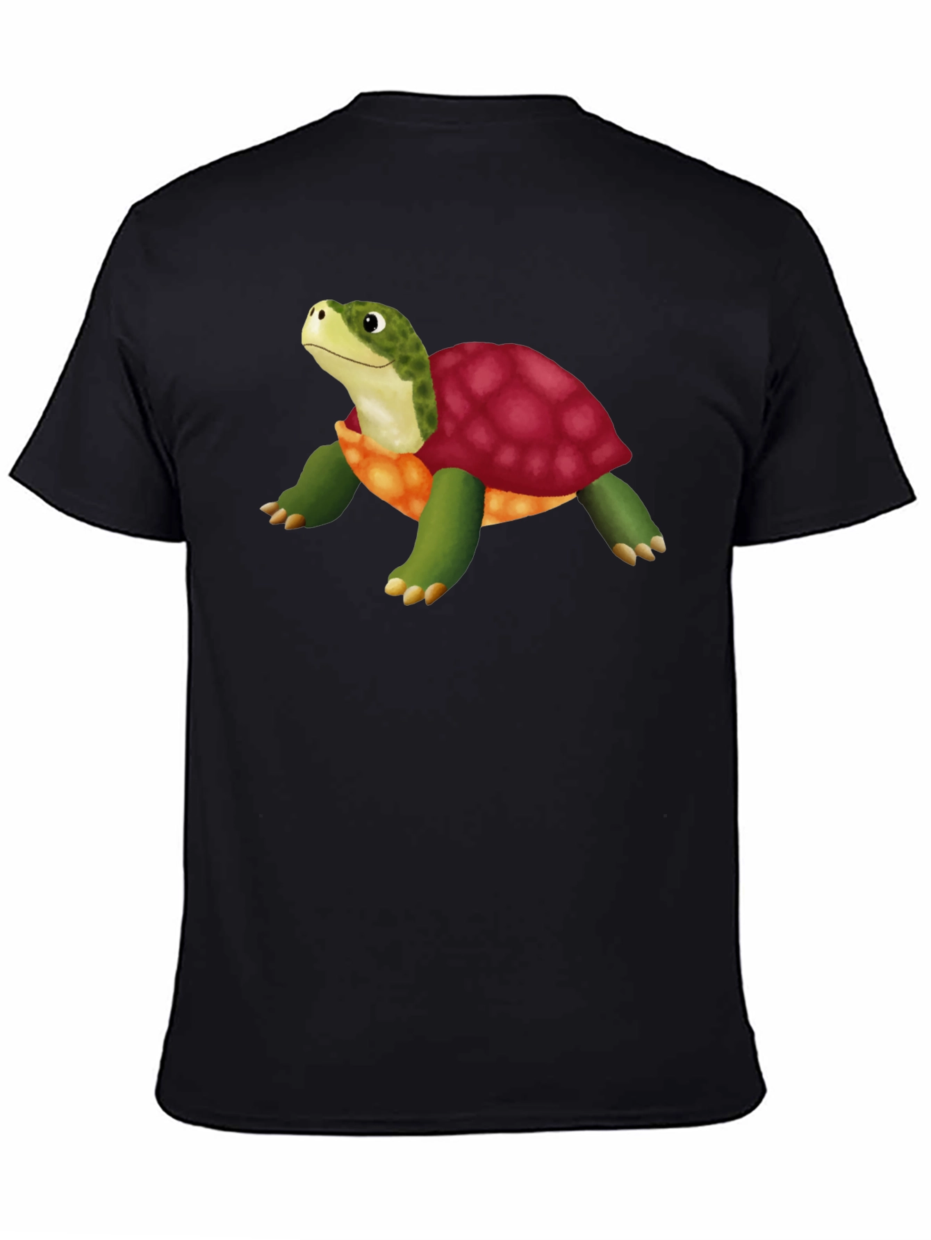 Cartoon Turtle Graphic T-Shirt - Stylish Black Tee