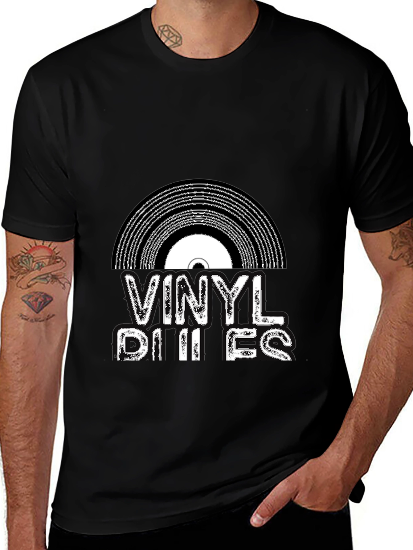 Vinyl Rules Black Graphic Tee