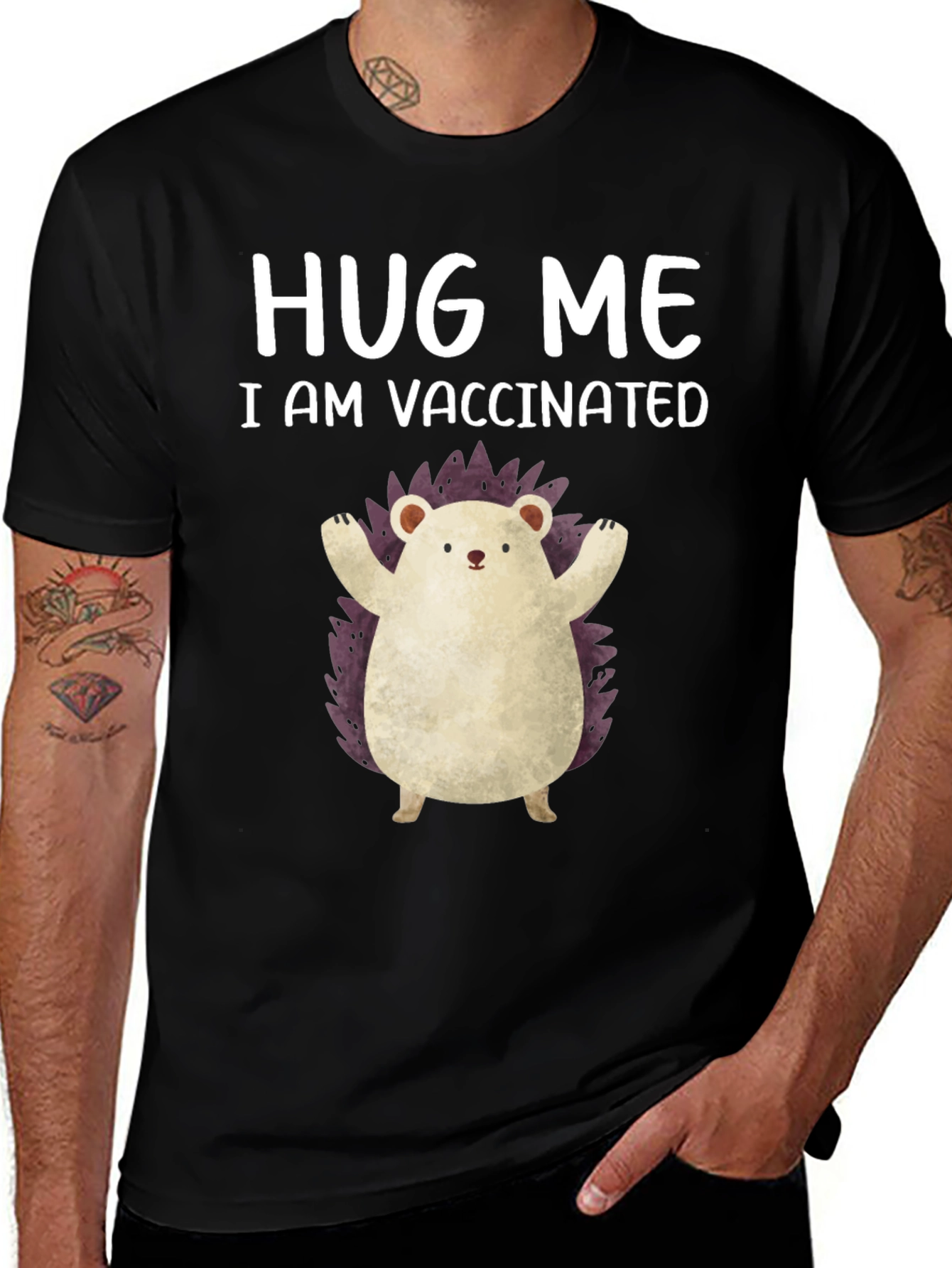 Vaccinated Hedgehog Graphic Tee