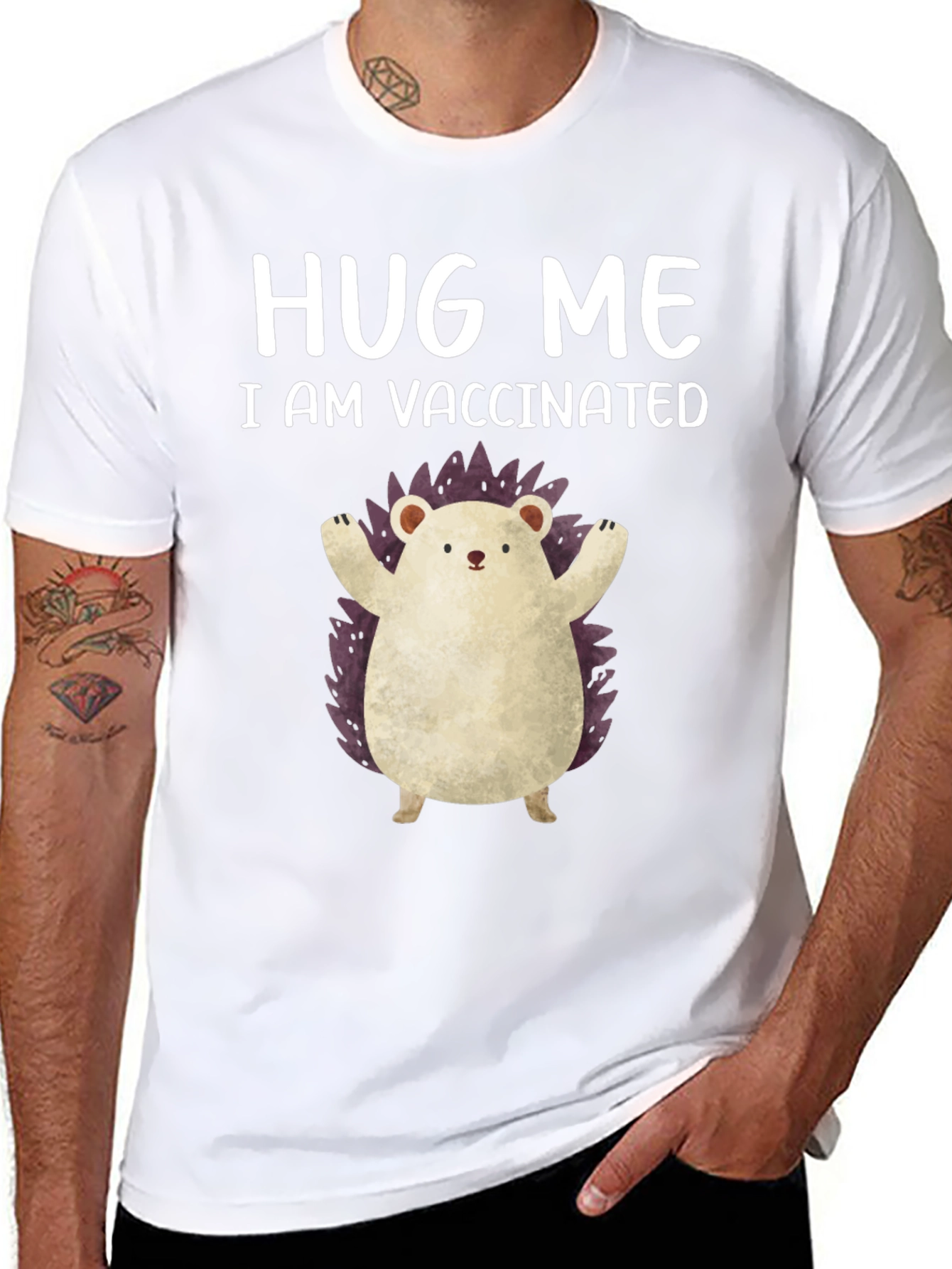 Vaccinated Hedgehog Graphic Tee