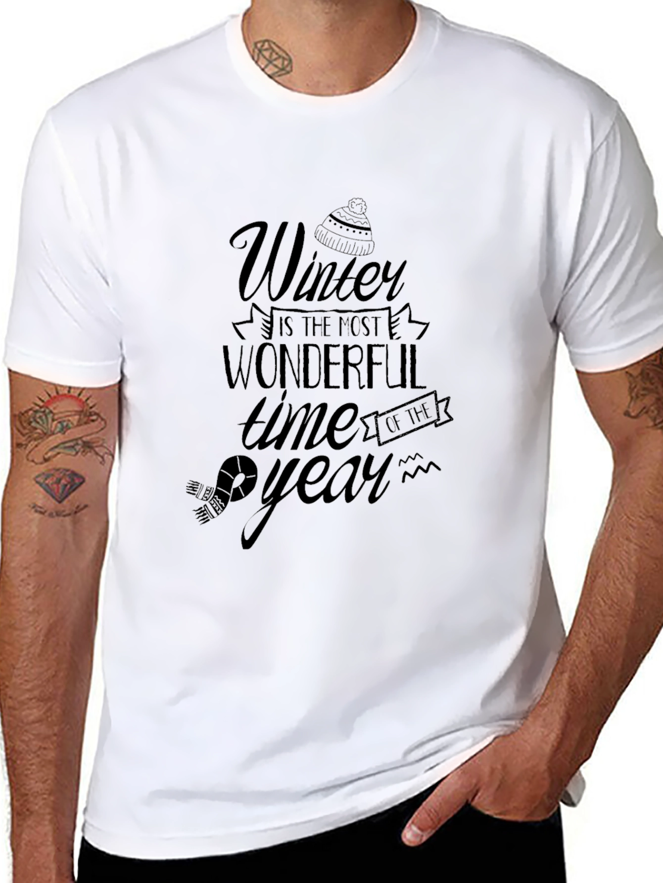 Winter Wonderful Time T-Shirt - Classic Black Tee