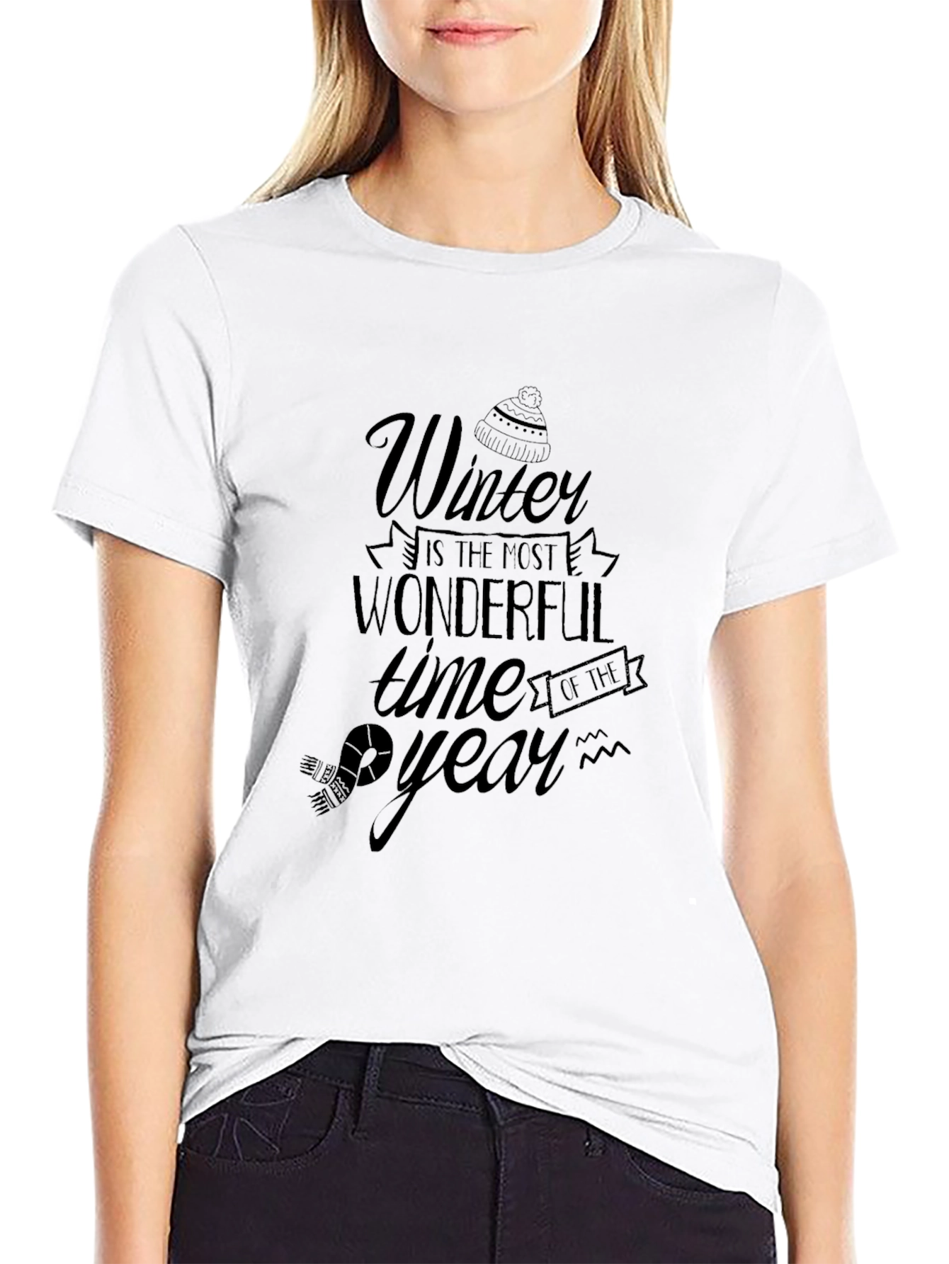 Winter Wonderful Time T-Shirt - Classic Black Tee