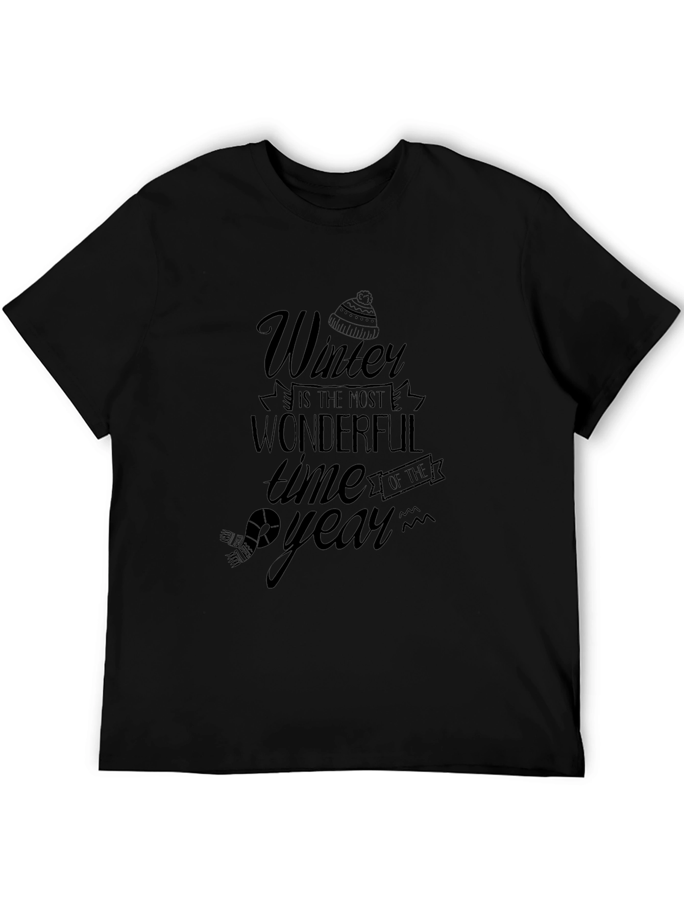 Winter Wonderful Time T-Shirt - Classic Black Tee