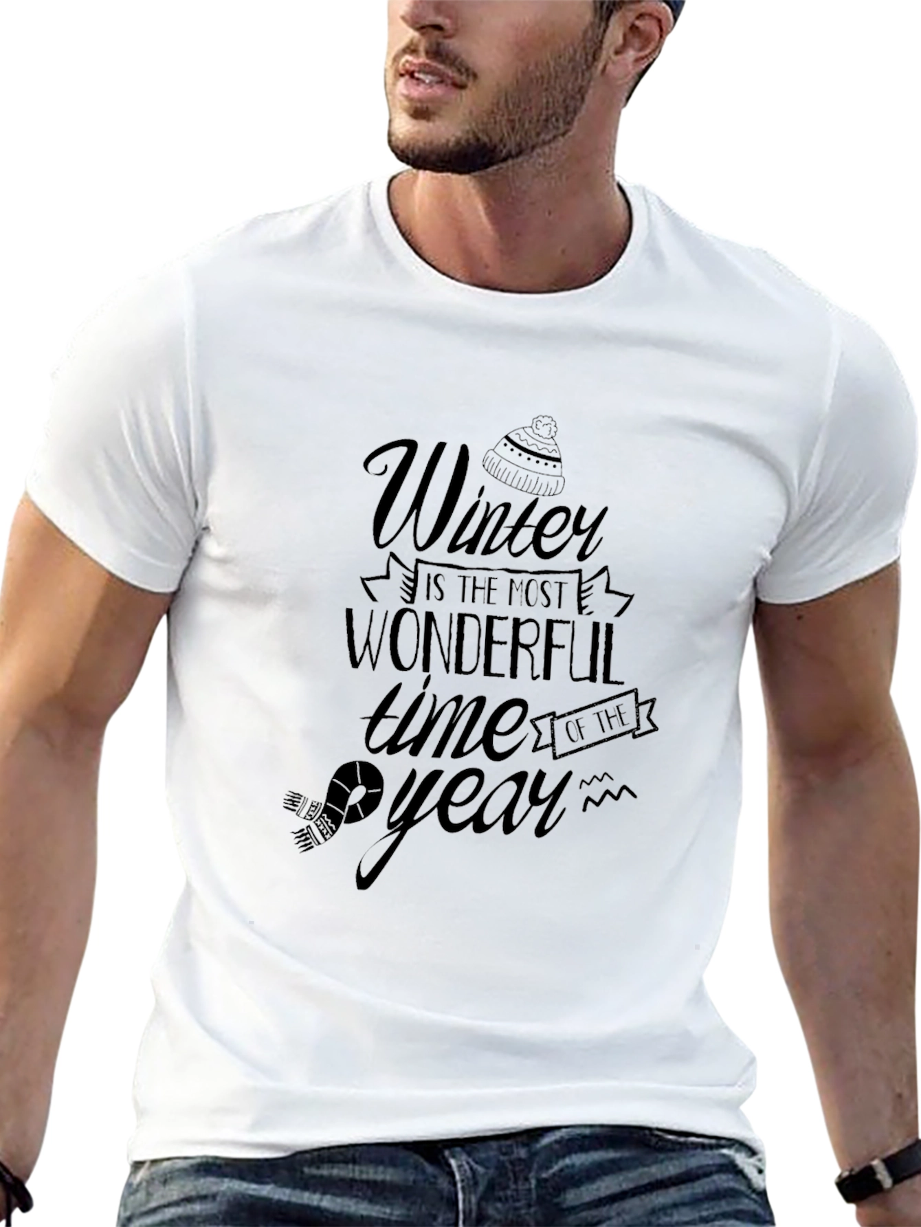 Winter Wonderful Time T-Shirt - Classic Black Tee