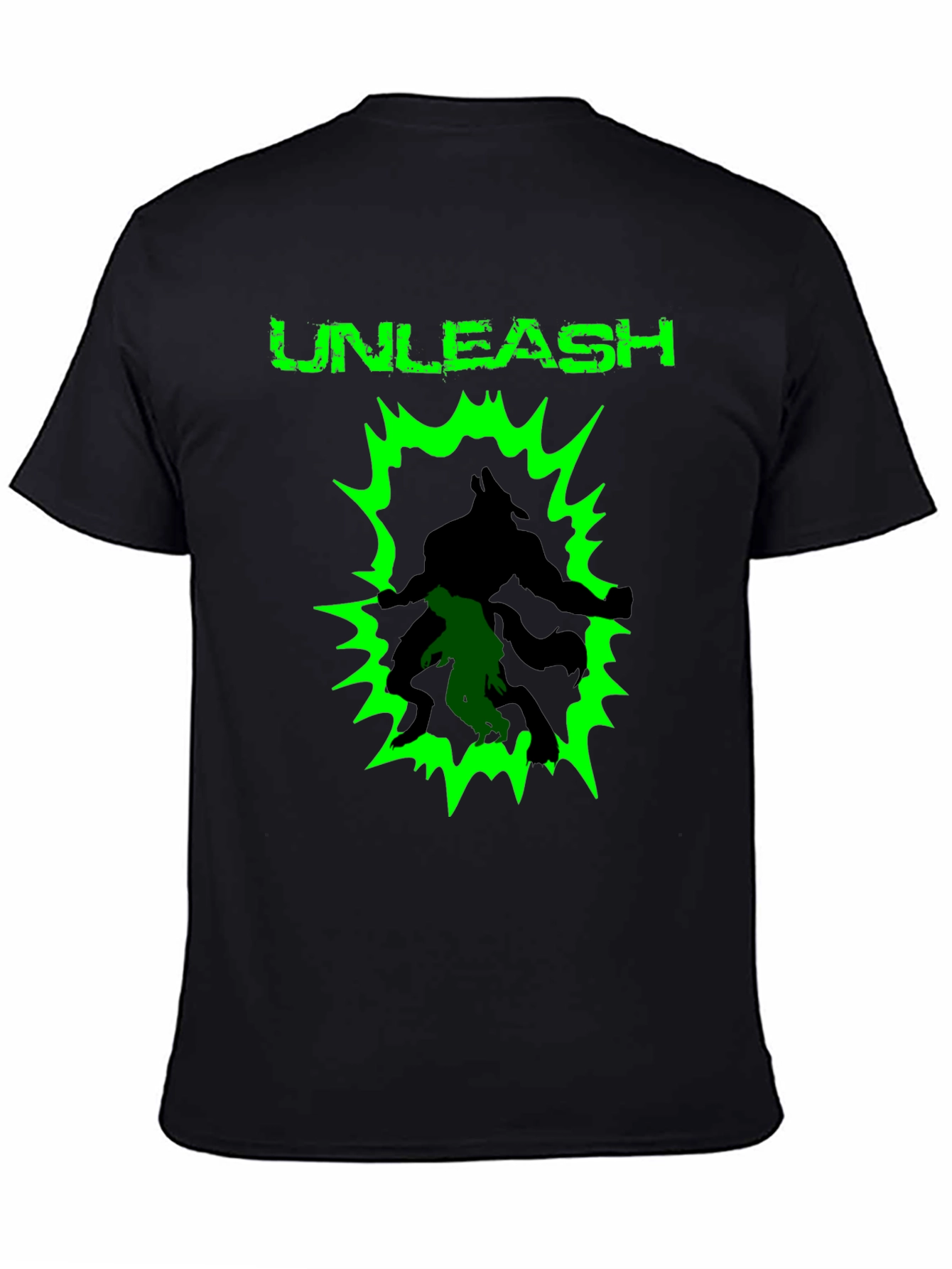 Unleash Graphic Print Black Cotton T-Shirt