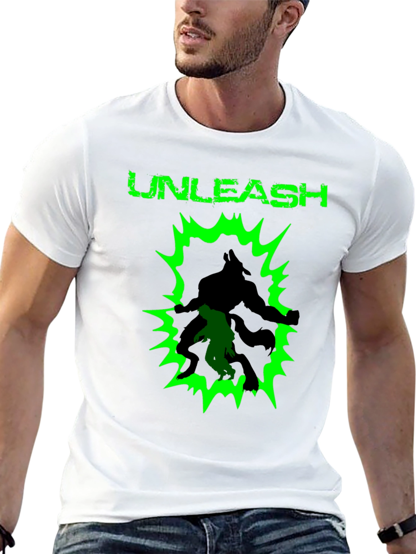 Unleash Graphic Print Black Cotton T-Shirt