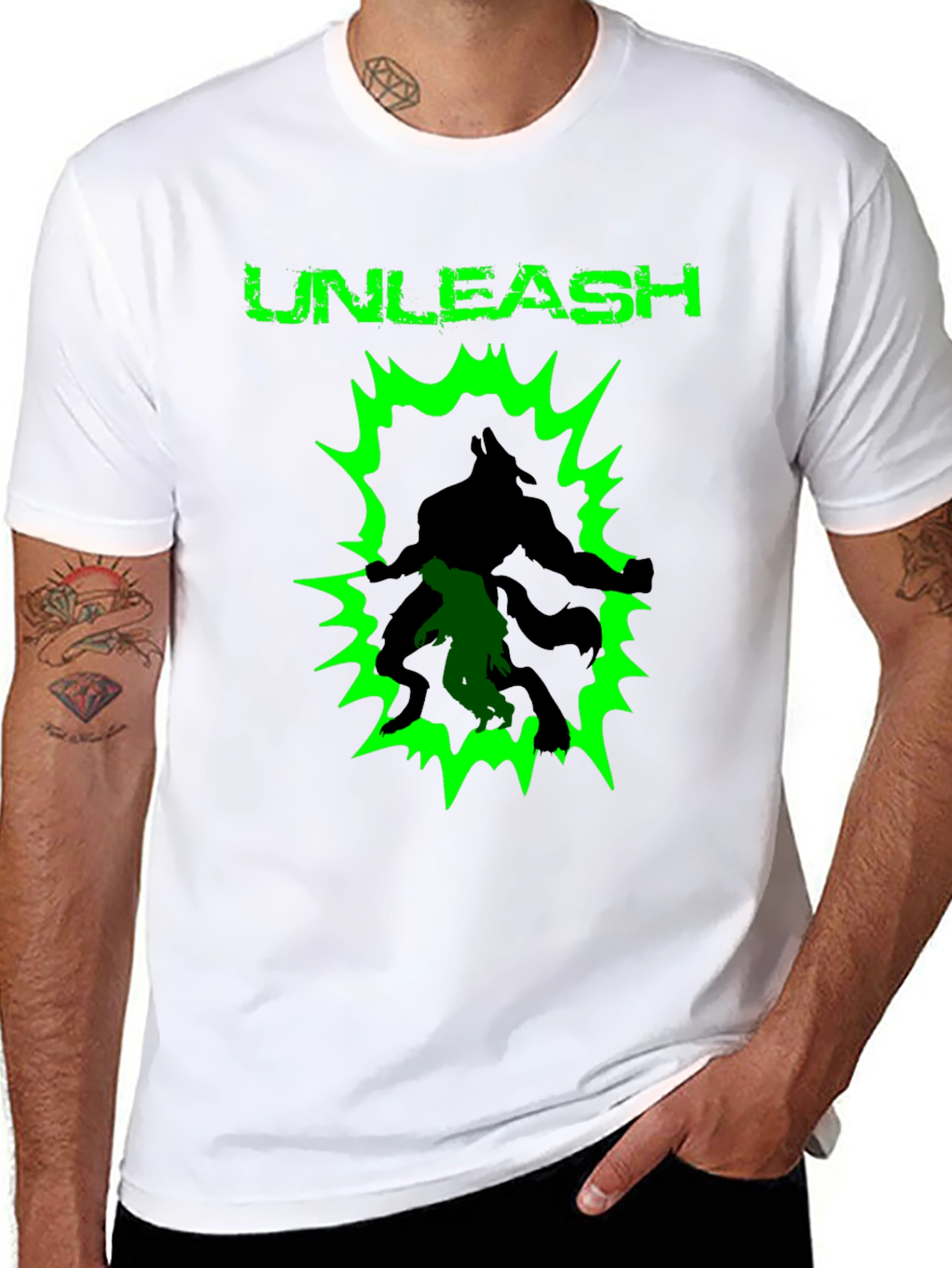 Unleash Graphic Print Black Cotton T-Shirt