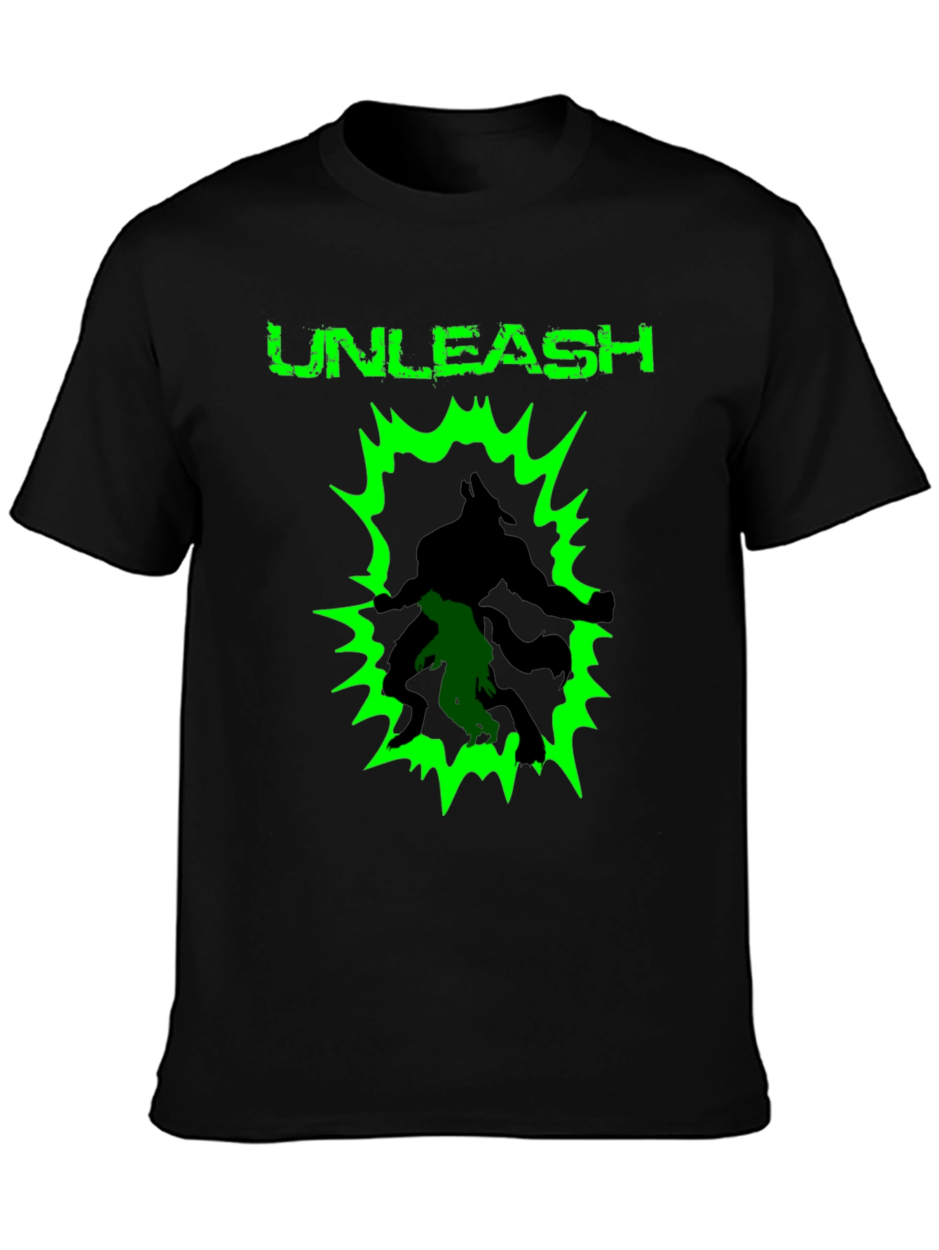 Unleash Graphic Print Black Cotton T-Shirt