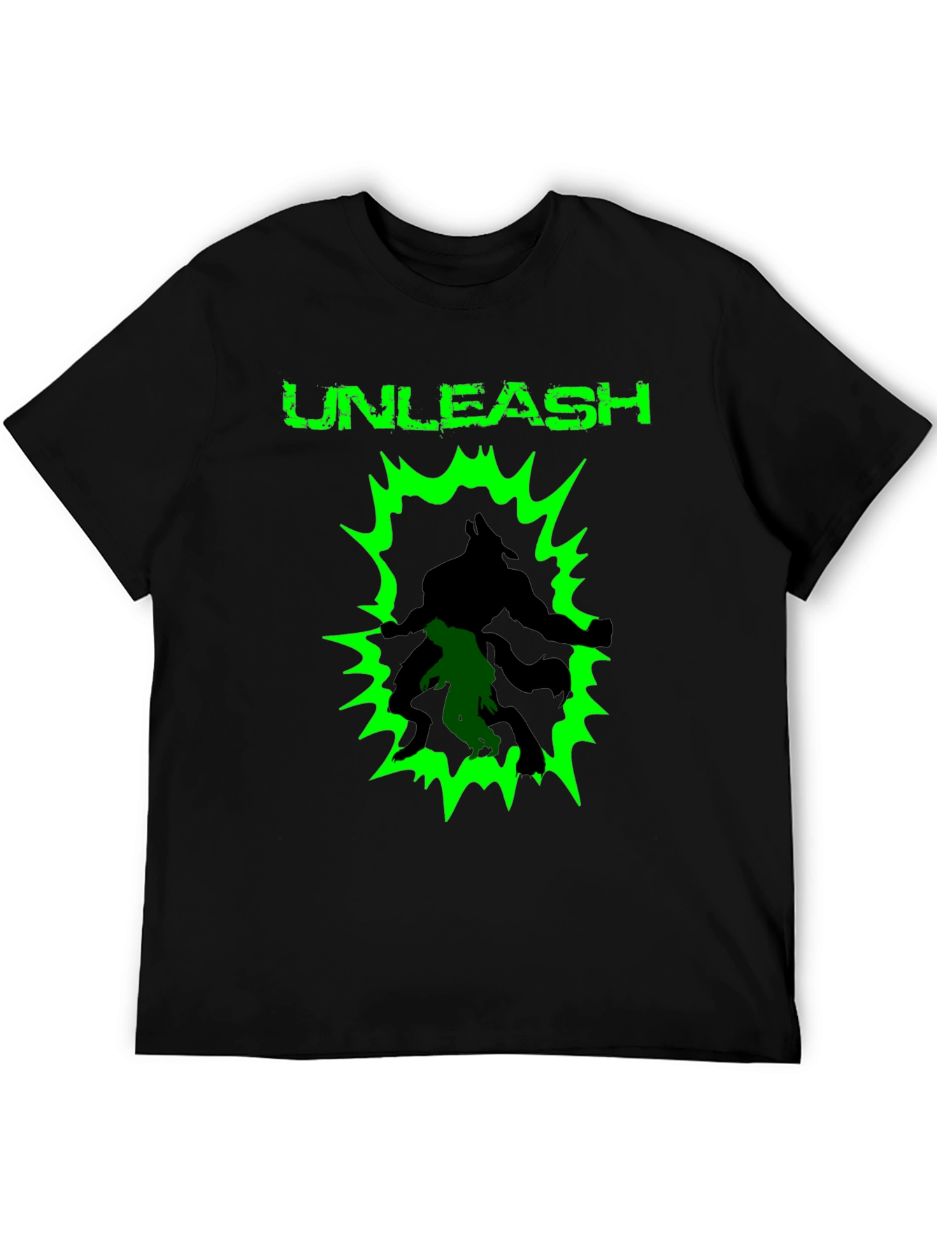 Unleash Graphic Print Black Cotton T-Shirt