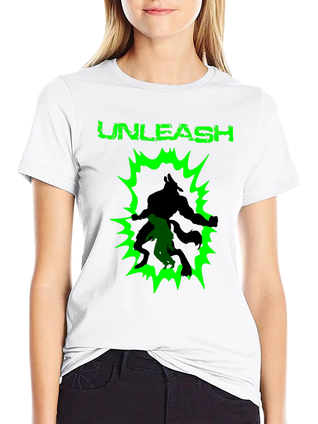 Unleash Graphic Print Black Cotton T-Shirt