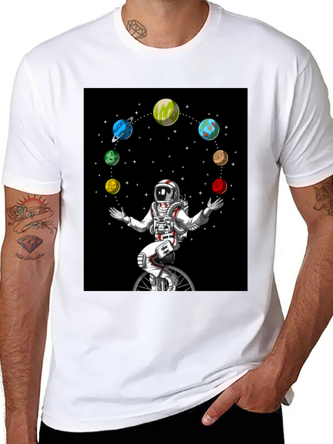 Astronaut Juggling Planets T-Shirt